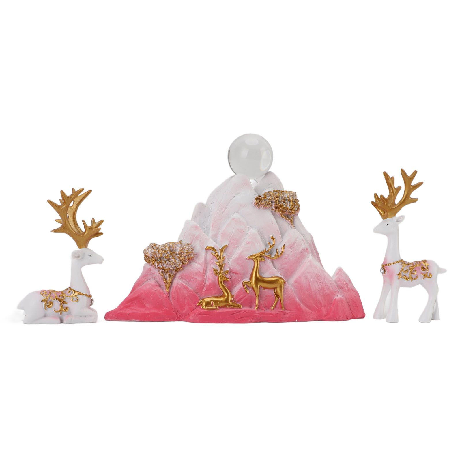 Resin Sitting Standing Deer Statues Reindeer Figurines Ornaments Mountain view 10