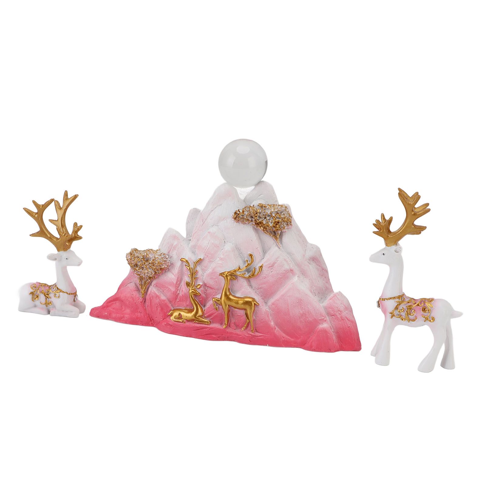Resin Sitting Standing Deer Statues Reindeer Figurines Ornaments Mountain view 12
