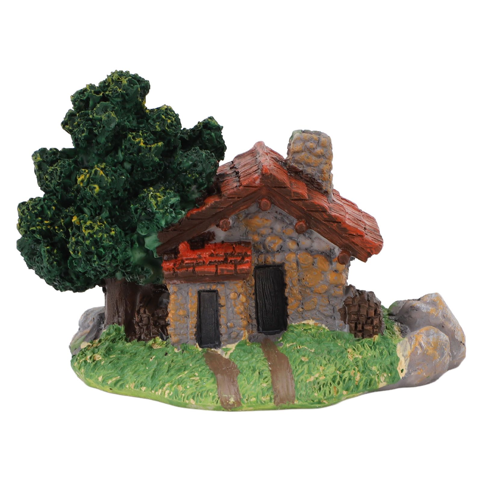 Micro Landscape House Figurine Resin Village Hut Ornament Bonsai Decoration view 3