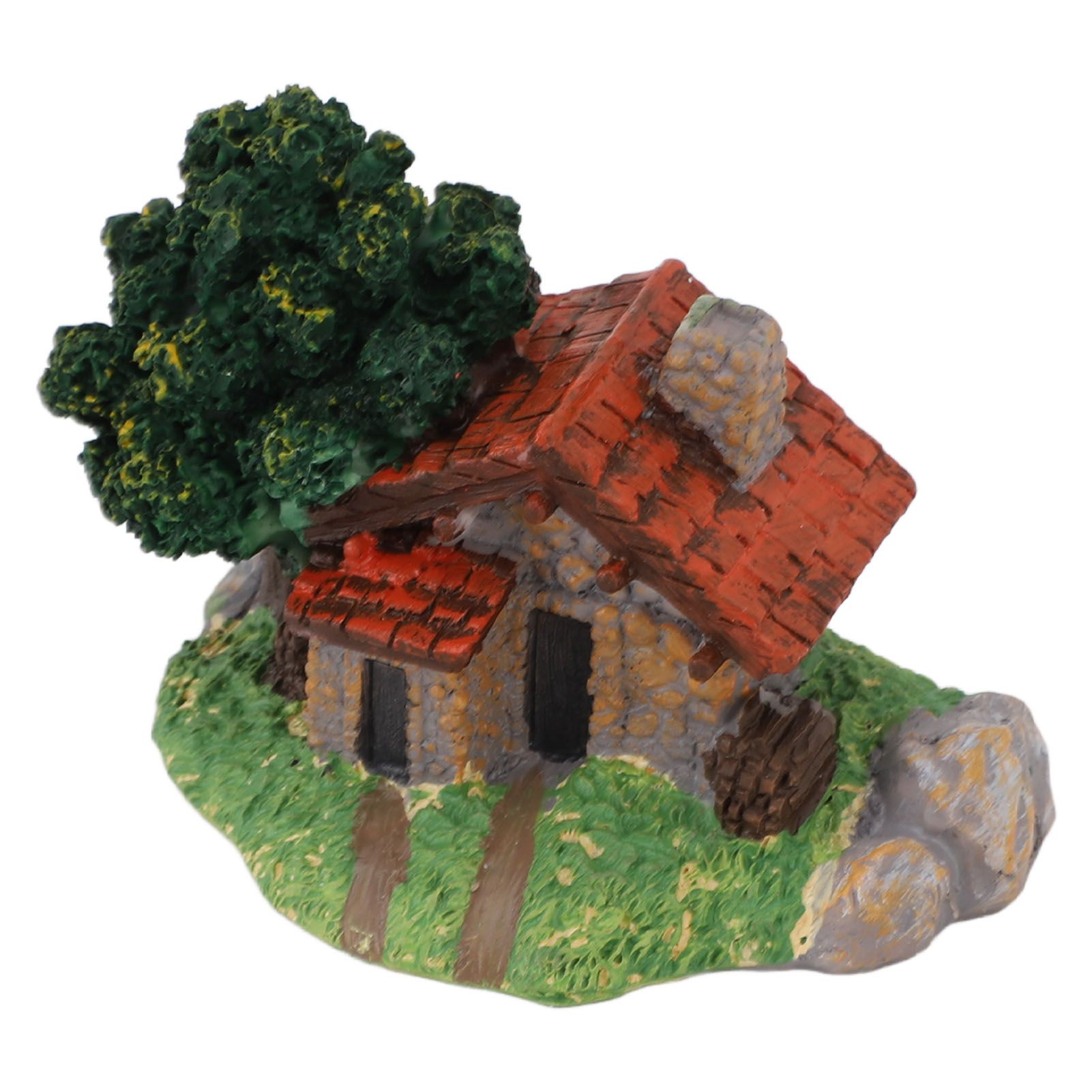 Micro Landscape House Figurine Resin Village Hut Ornament Bonsai Decoration view 6