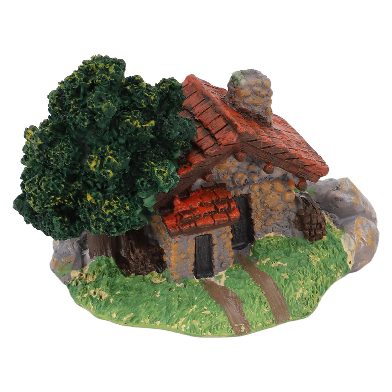 Micro Landscape House Figurine Resin Village Hut Ornament Bonsai Decoration view 9