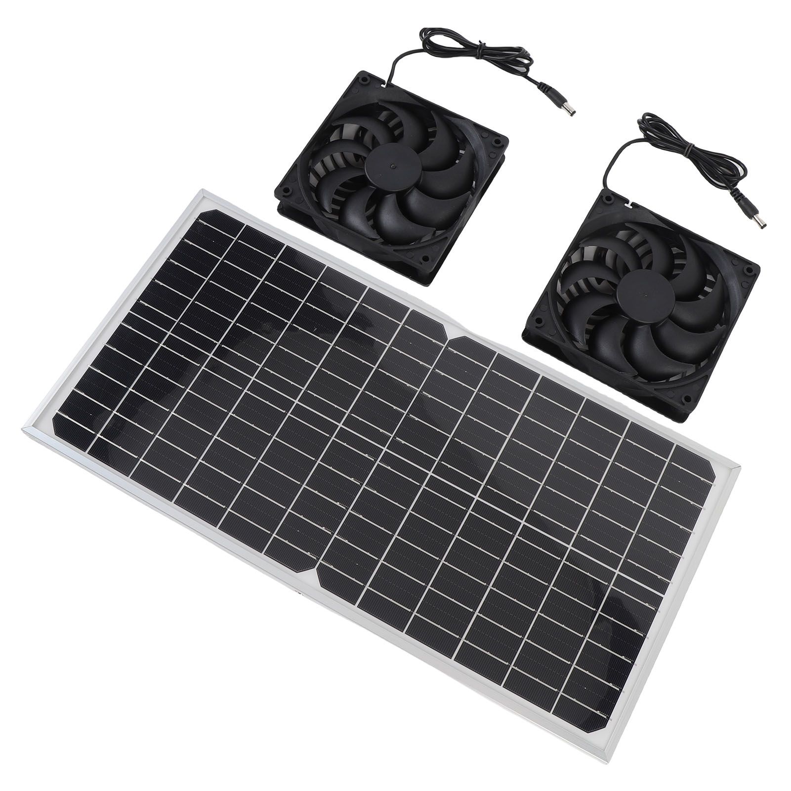 Solar Powered Dual Fan Kit 16W Monocrystalline Solar Panel with Aluminum Frame view 4