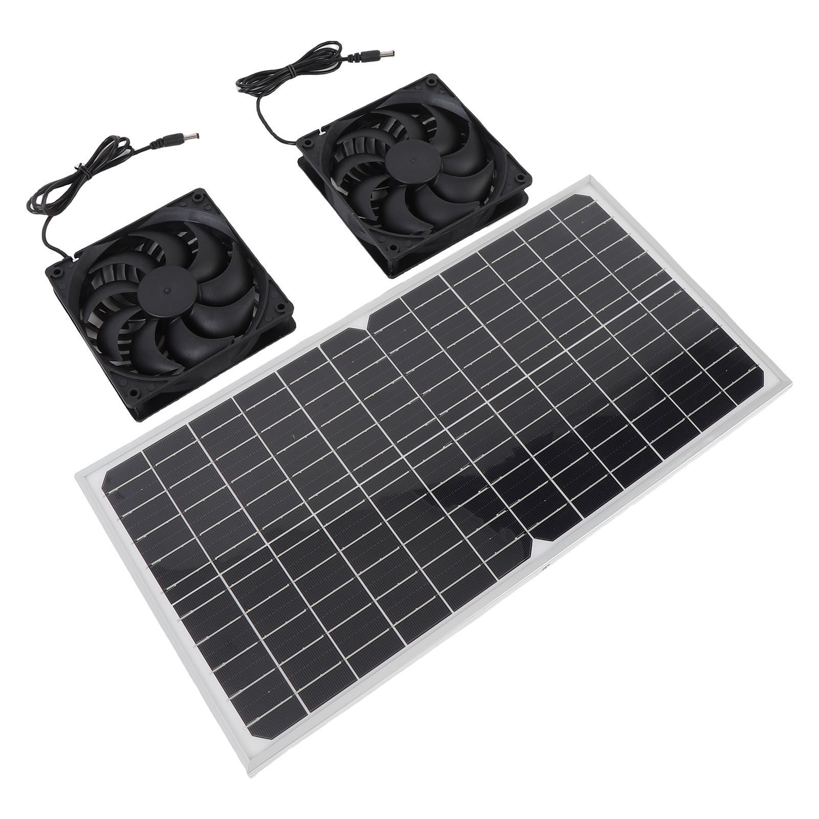 Solar Powered Dual Fan Kit 16W Monocrystalline Solar Panel with Aluminum Frame view 6