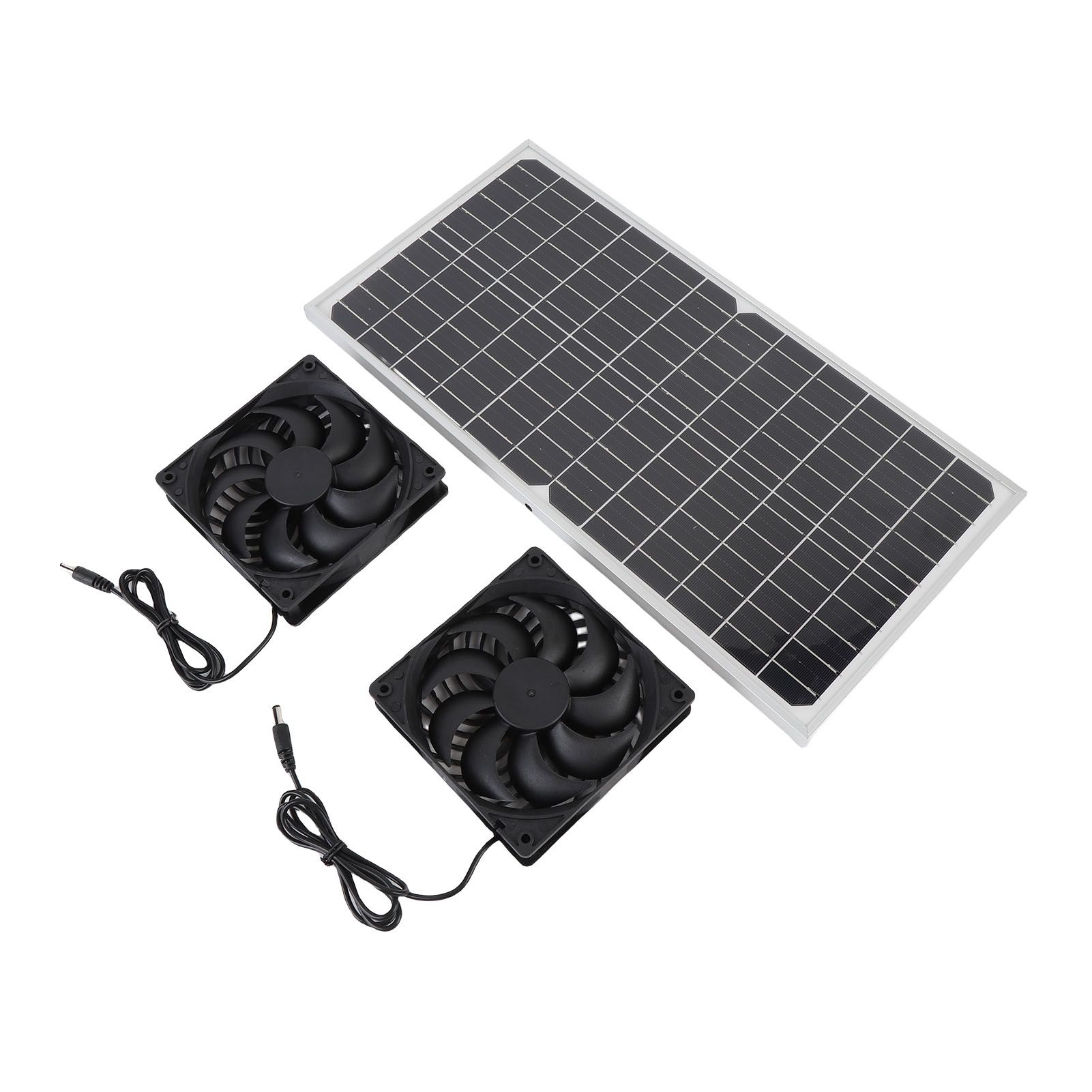 Solar Powered Dual Fan Kit 16W Monocrystalline Solar Panel with Aluminum Frame view 10