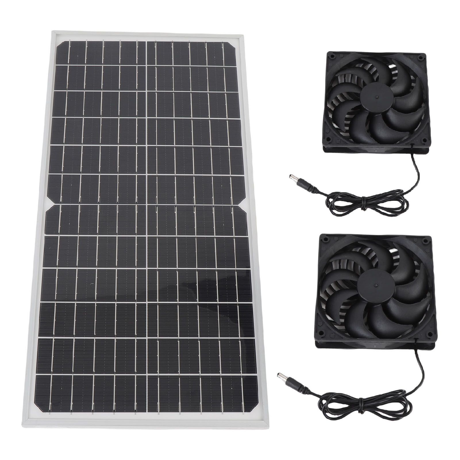 Solar Powered Dual Fan Kit 16W Monocrystalline Solar Panel with Aluminum Frame view 12