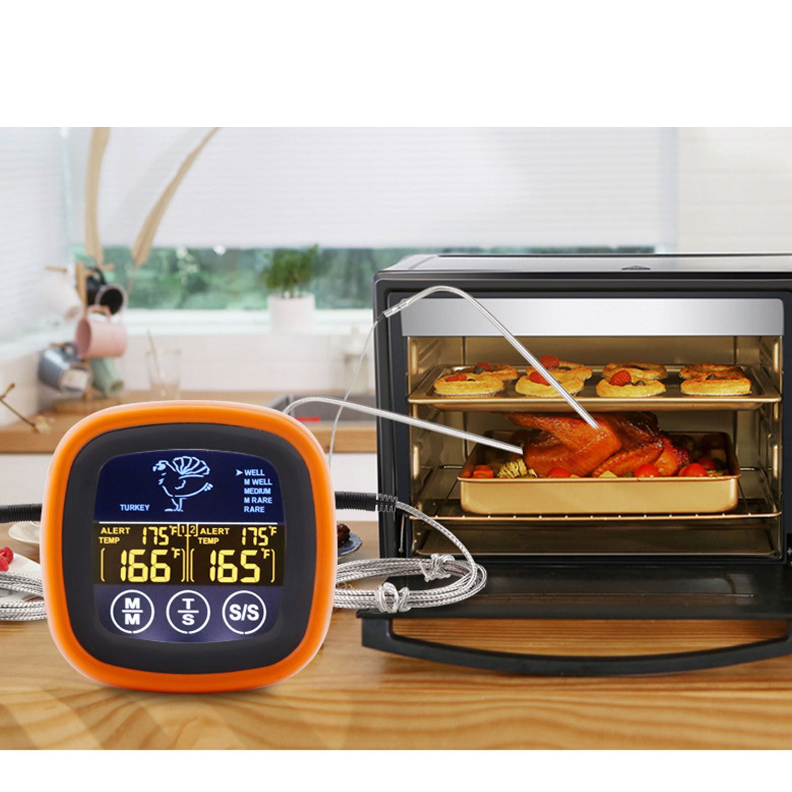 Meat Thermometer Touchscreen 2 Probes Digital Grill Thermometer with Timer for view 12