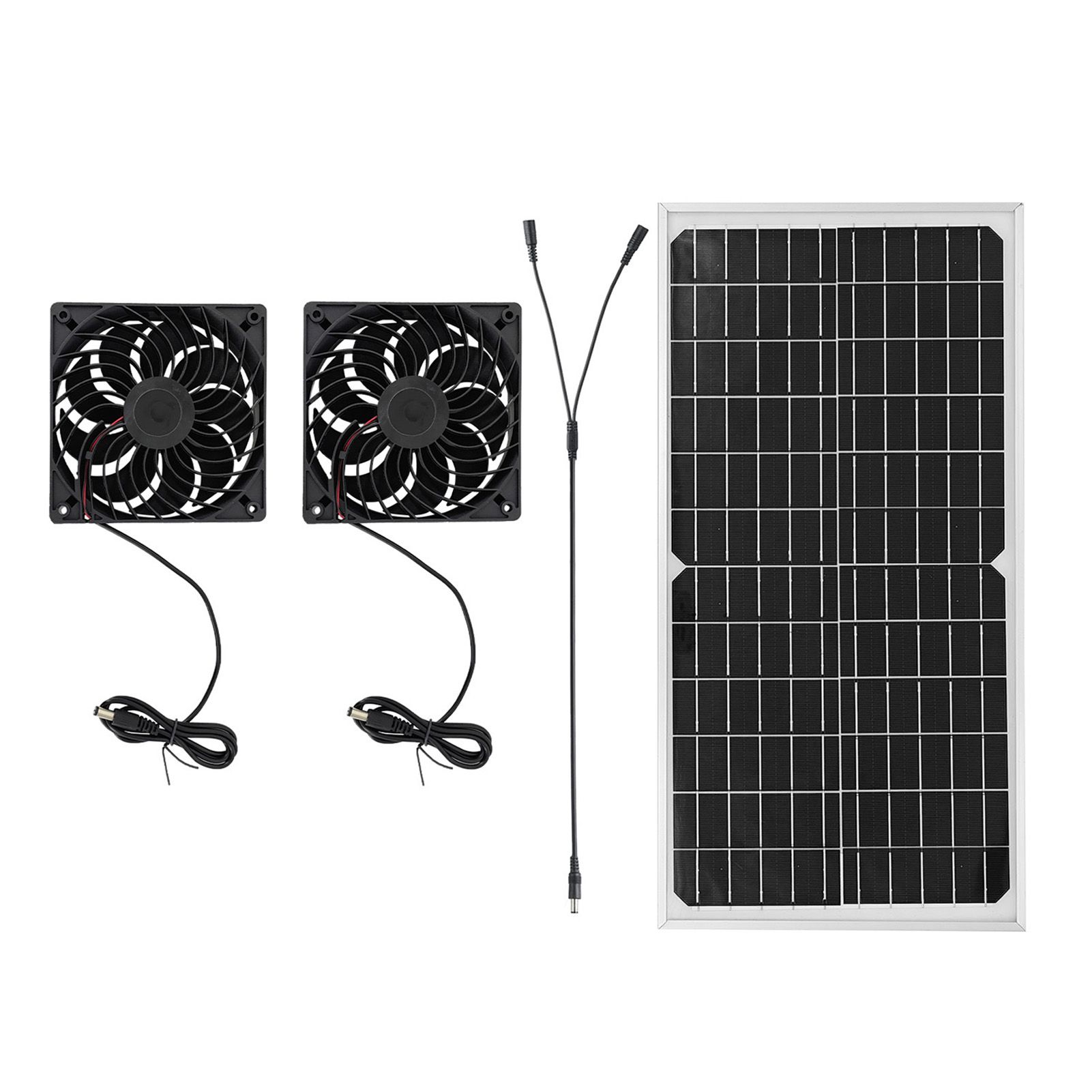 Solar Exhaust Fan Kit with 16W Solar Panel 2 High Speed Brushless DC Fan Solar — image 1