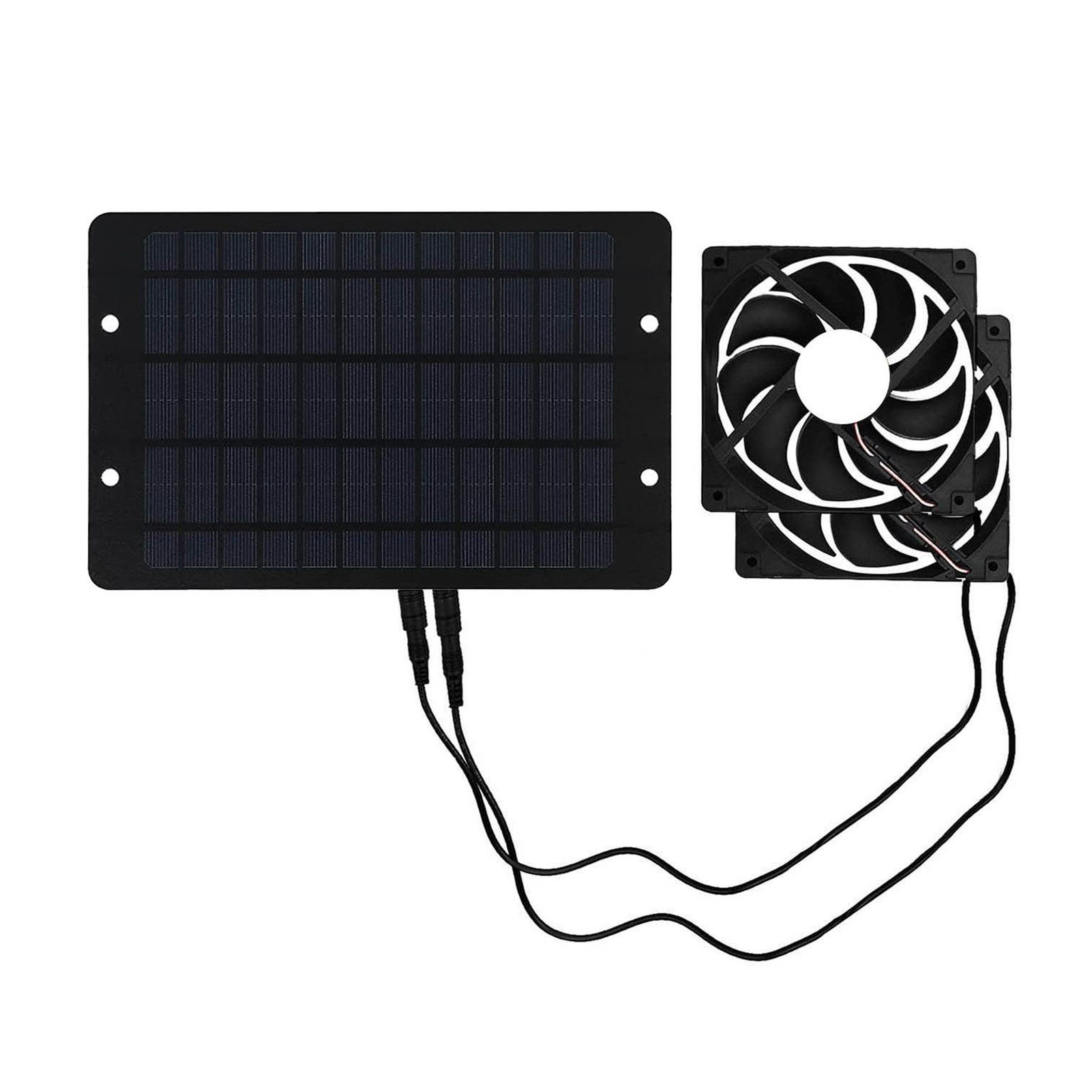 Solar Powered Exhaust Fan Kit 10W 12V Solar Panel Dual Fan Kit for Greenhouse view 3