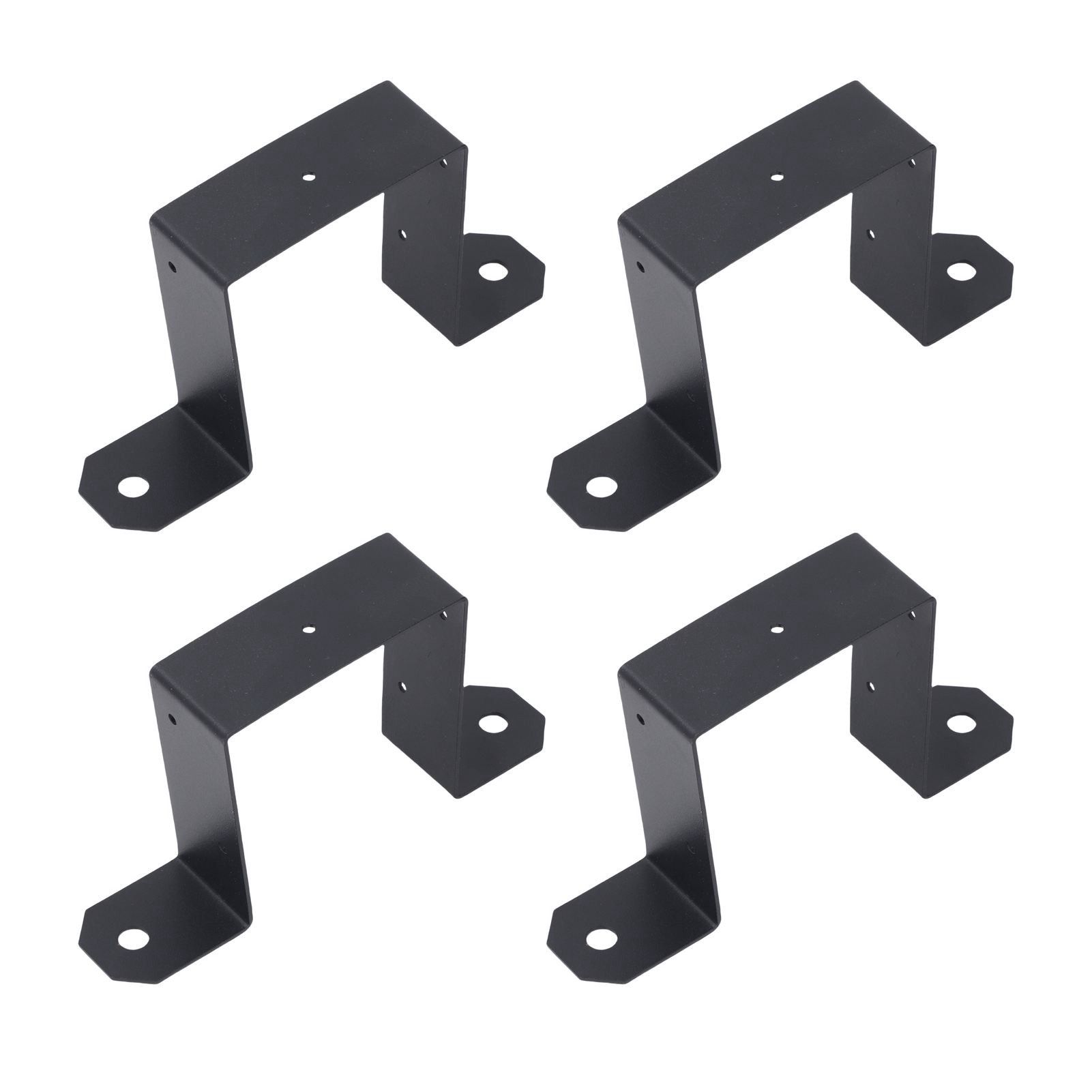 4pcs 4x4 Inch Strap Post Ties Heavy Duty Deck Fence Brackets Carbon Steel view 6