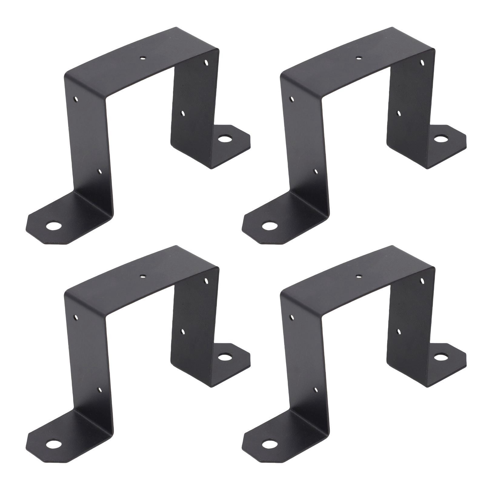 4pcs 4x4 Inch Strap Post Ties Heavy Duty Deck Fence Brackets Carbon Steel view 8