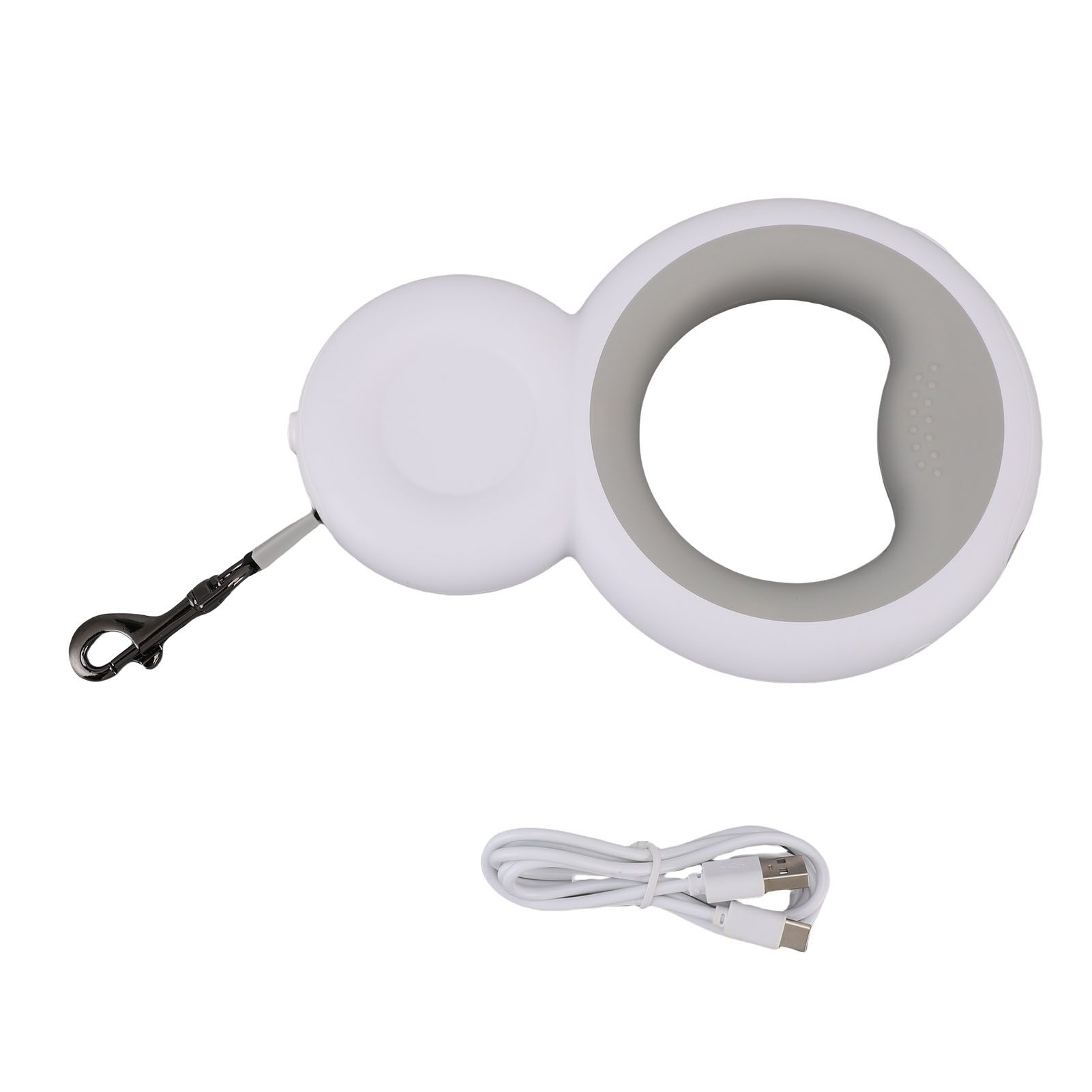 Retractable Dog Leash Built in Poop Bag Holder with LED Light Pet Walking view 3