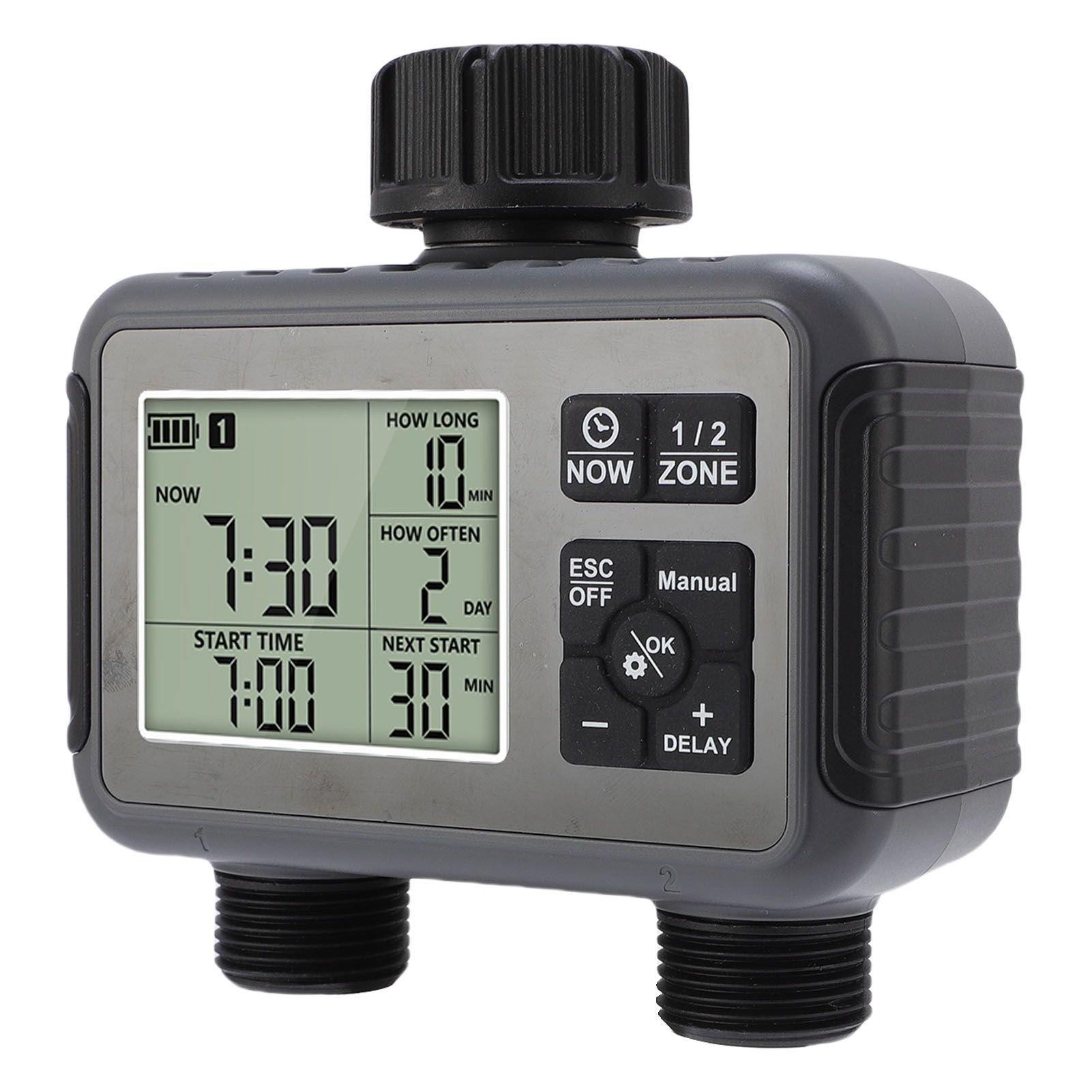 Automatic Irrigation Timer LCD Display 3/4-1/2 Inch Faucet 2 Zone Watering view 4