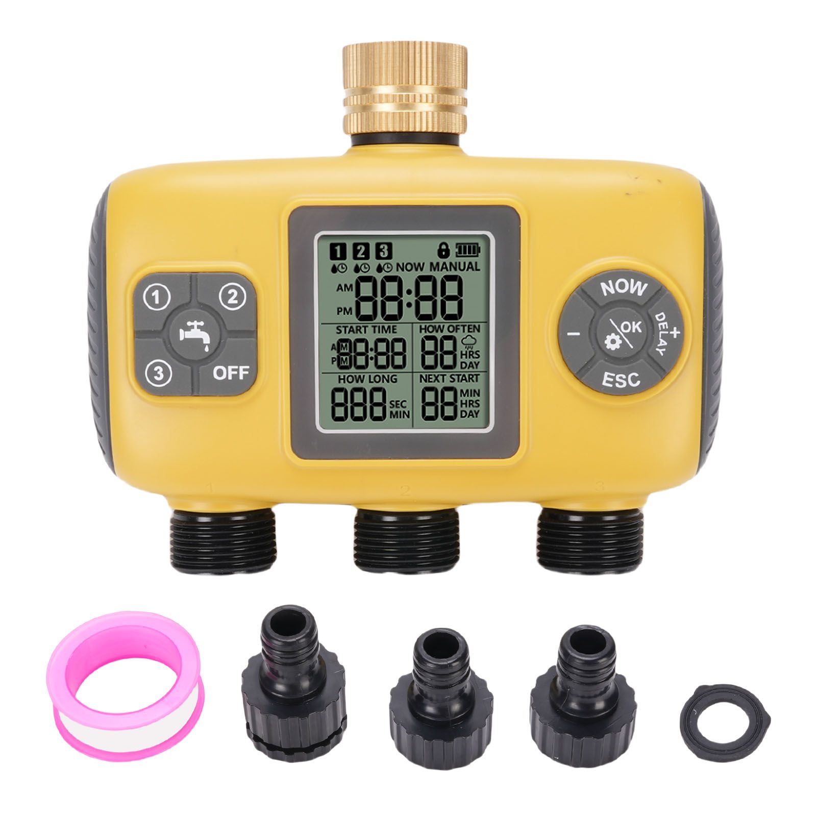 3 Outlet Sprinkler Timer Garden Hose Timer with Rain Delay Automatic Watering view 3