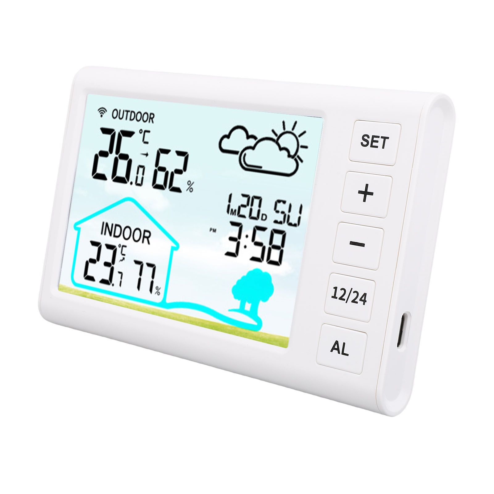 Weather Forecast Clock Multifunctional 12H 24H Wireless Indoor Outdoor view 3