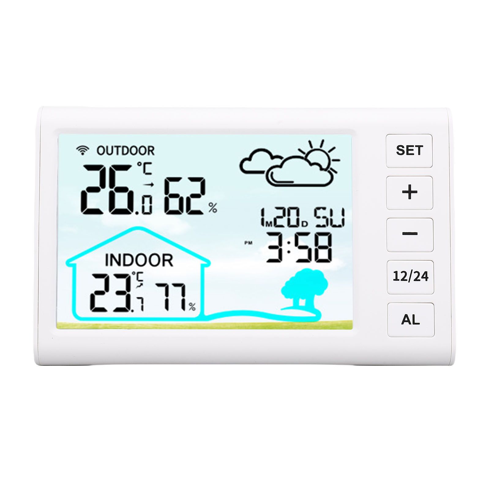 Weather Forecast Clock Multifunctional 12H 24H Wireless Indoor Outdoor view 4