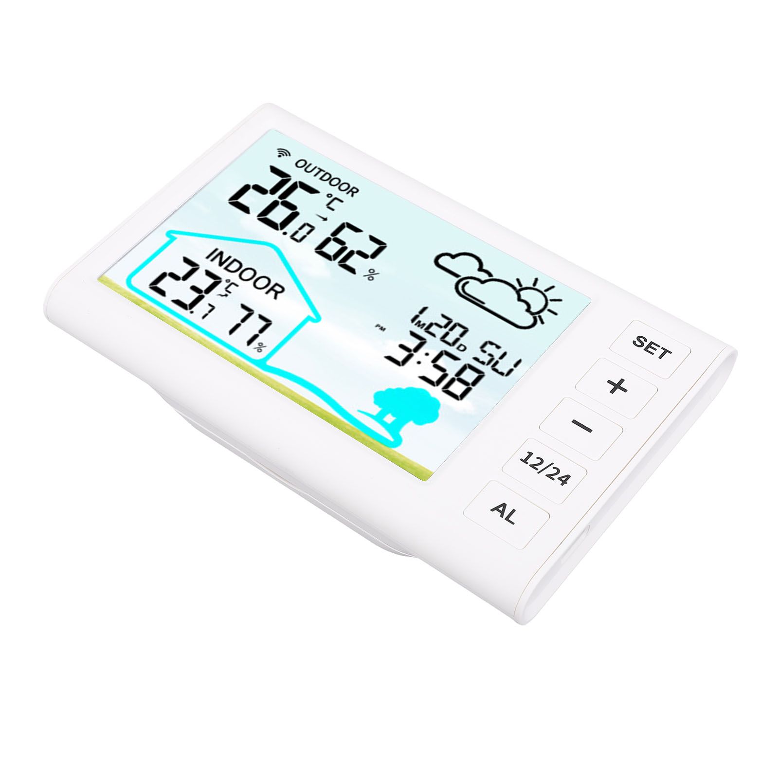Weather Forecast Clock Multifunctional 12H 24H Wireless Indoor Outdoor view 9
