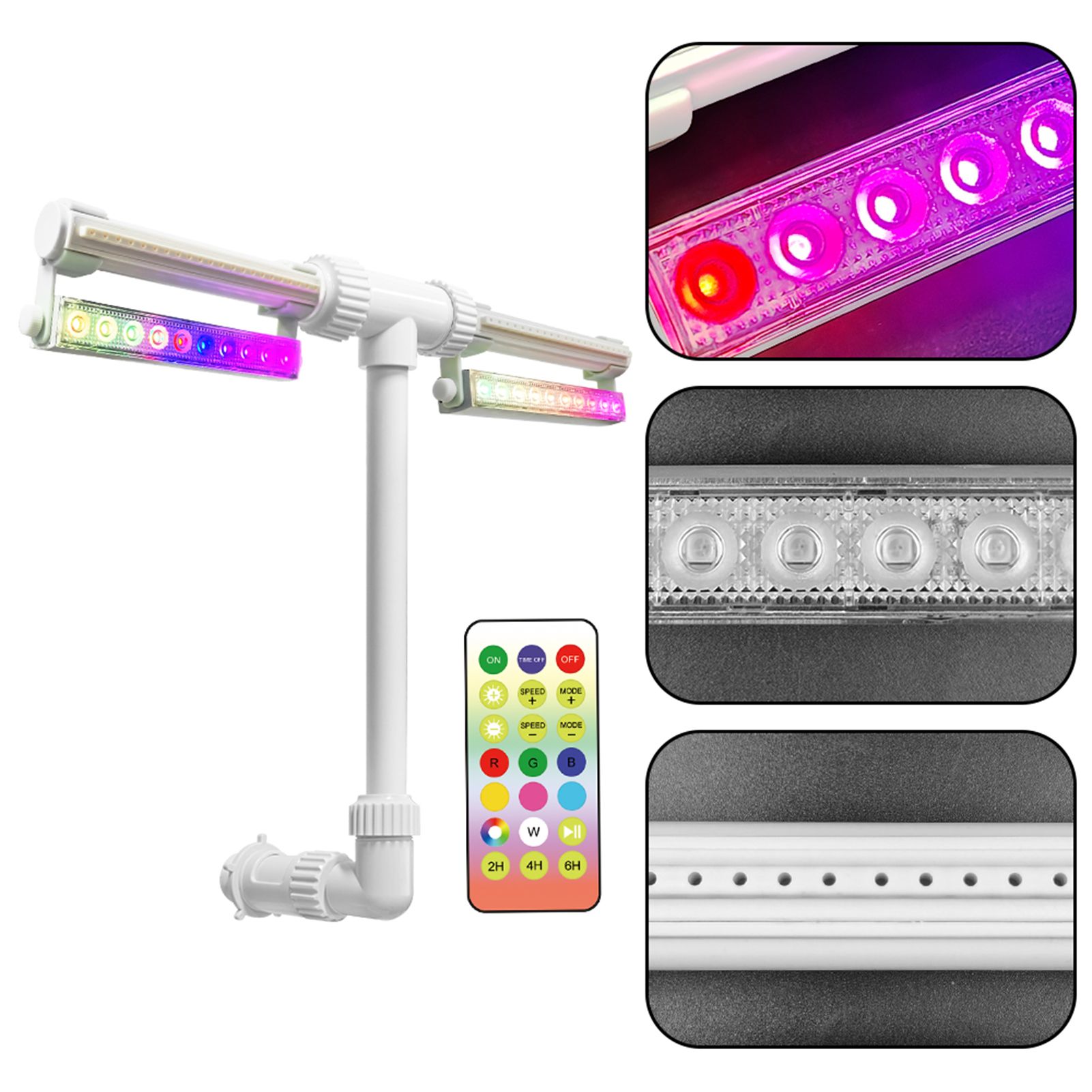 Adjustable Pool Fountain with Colorful LED Lights Remote Control Waterfall view 7