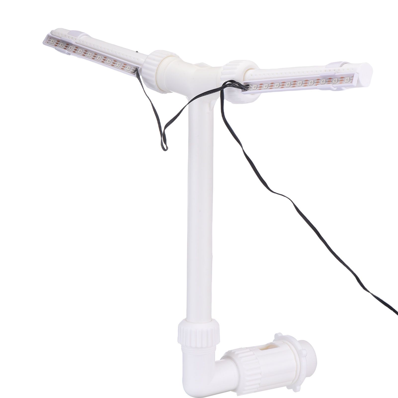 Solar Pool Fountain Dual Head with Adjustable Waterfall LED Lights Remote Control