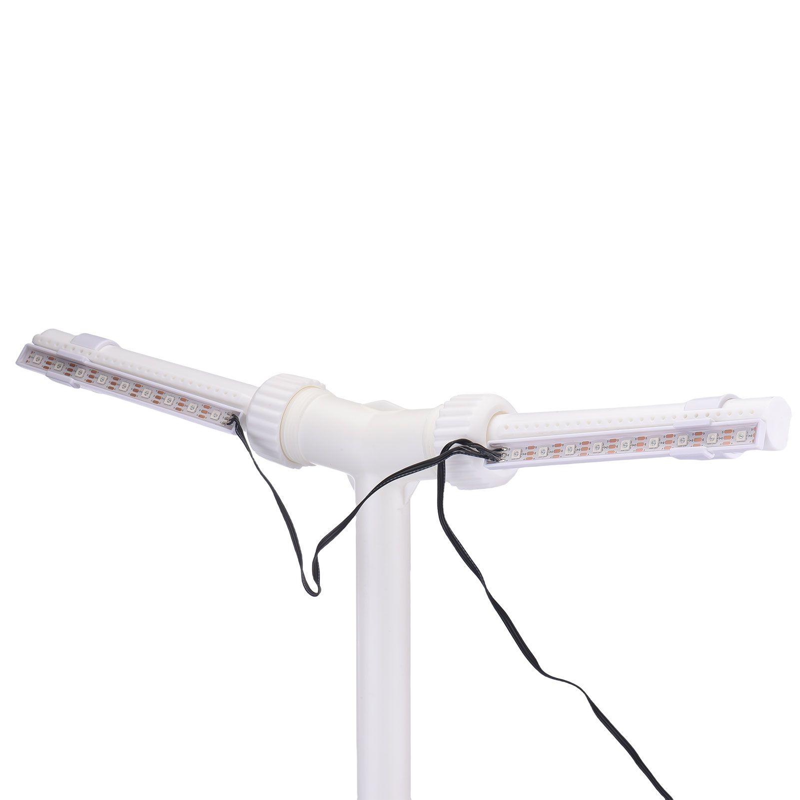 Solar Pool Fountain Dual Head with Adjustable Waterfall LED Lights Remote Control view 3