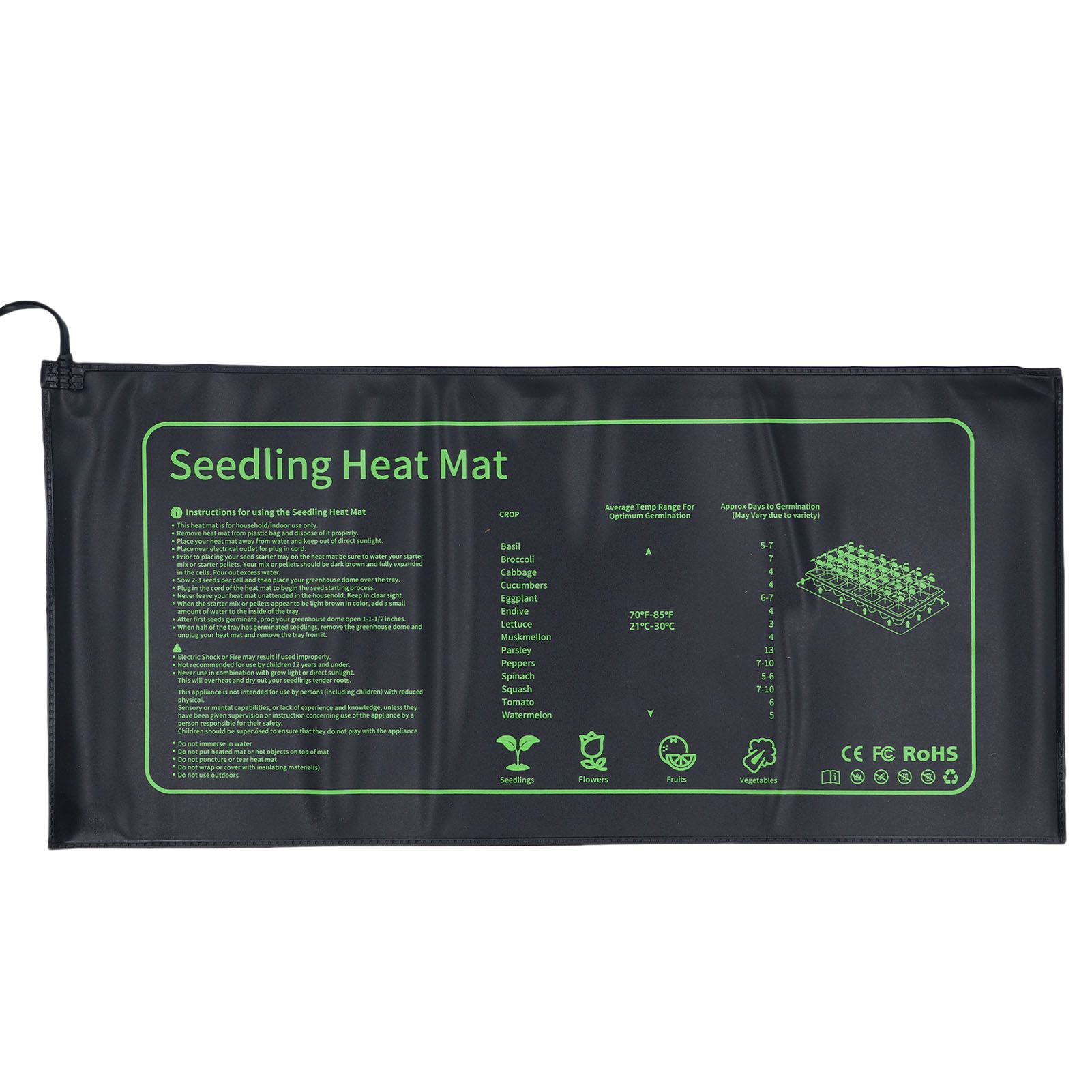 Plant Heat Mat for Plant Starting PVC IPX7 Warm Hydroponic Heating Pad for — image 1