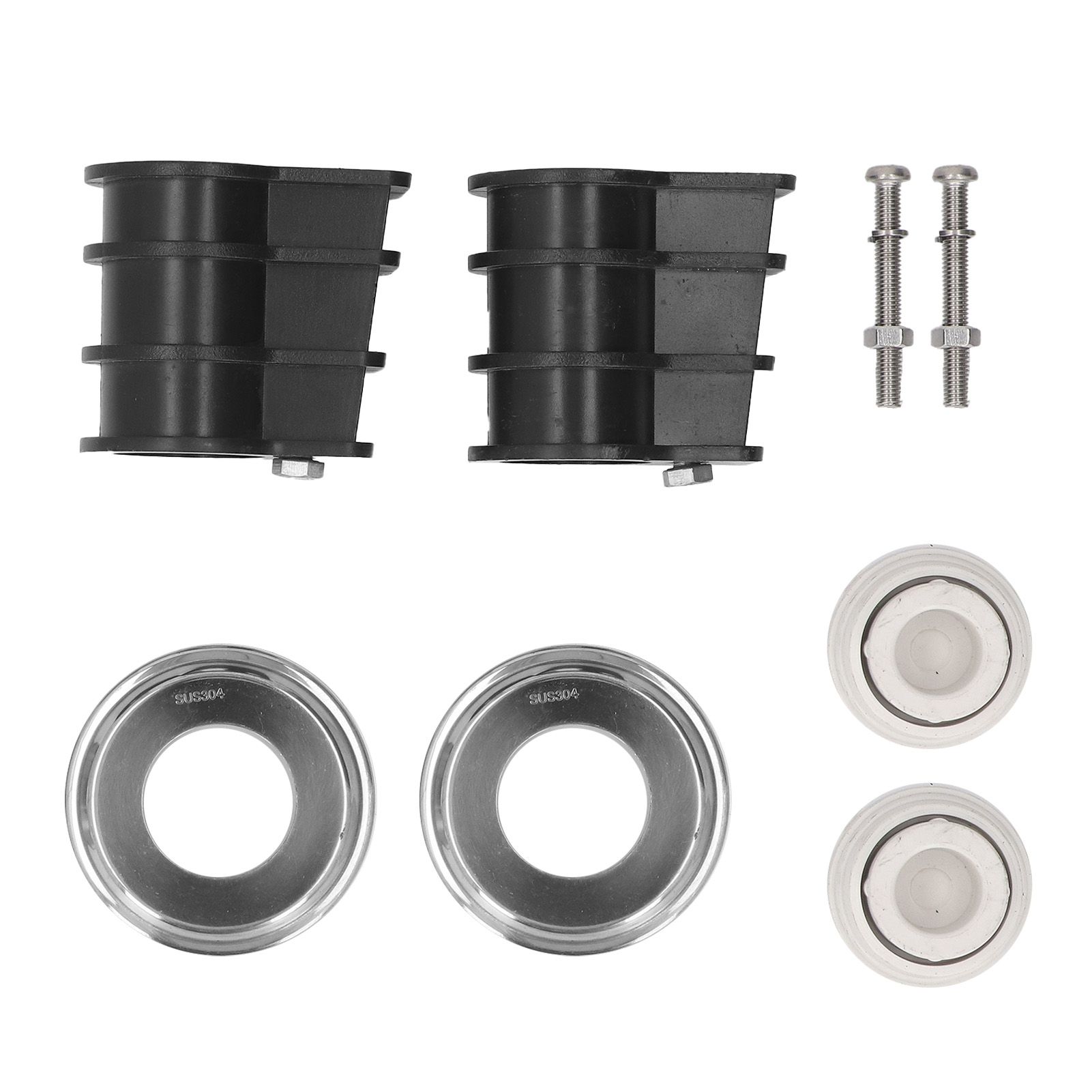 Pool Ladder Replacement Kit 304 Stainless Steel Escutcheon Plates Bumper Bolts