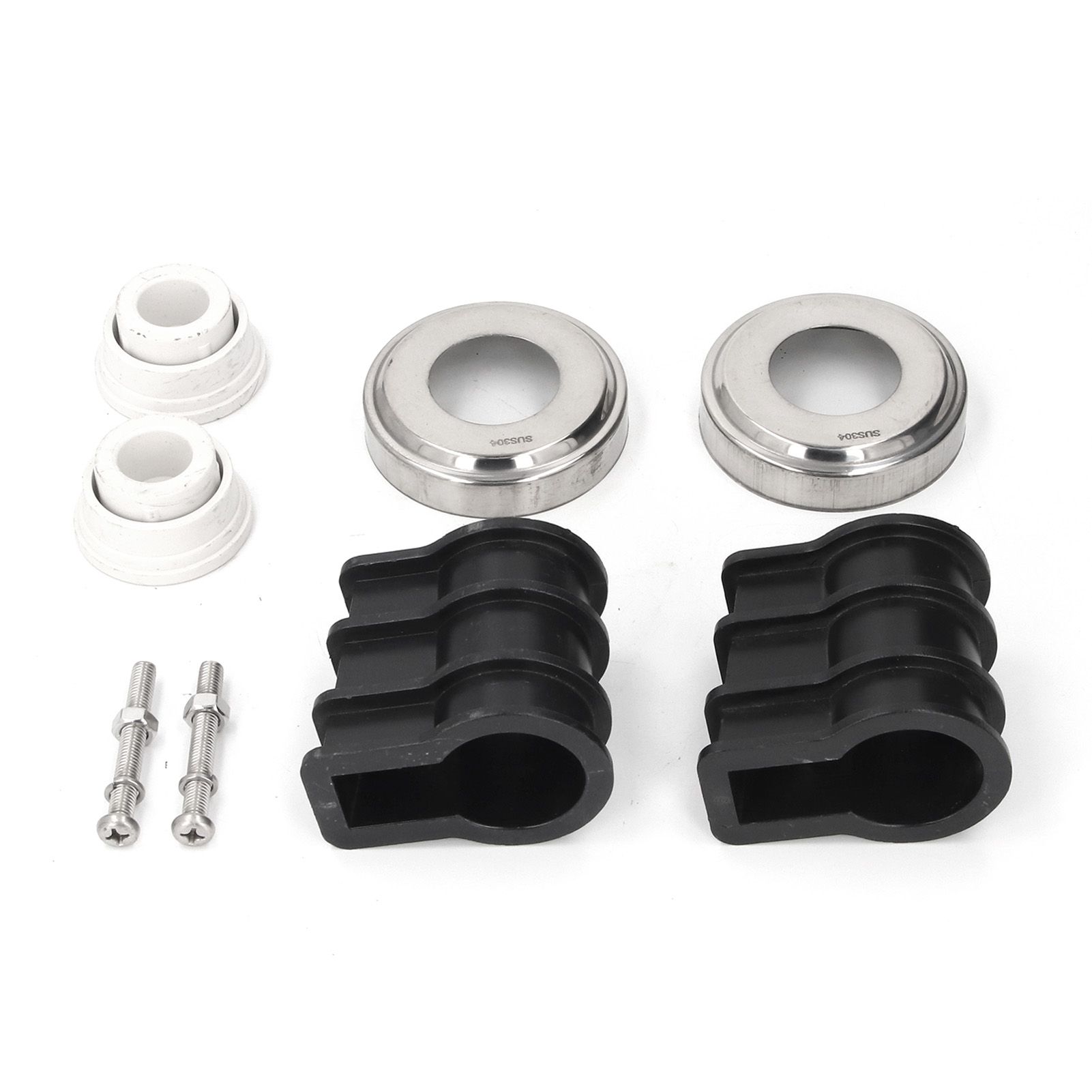 Pool Ladder Replacement Kit 304 Stainless Steel Escutcheon Plates Bumper Bolts view 3