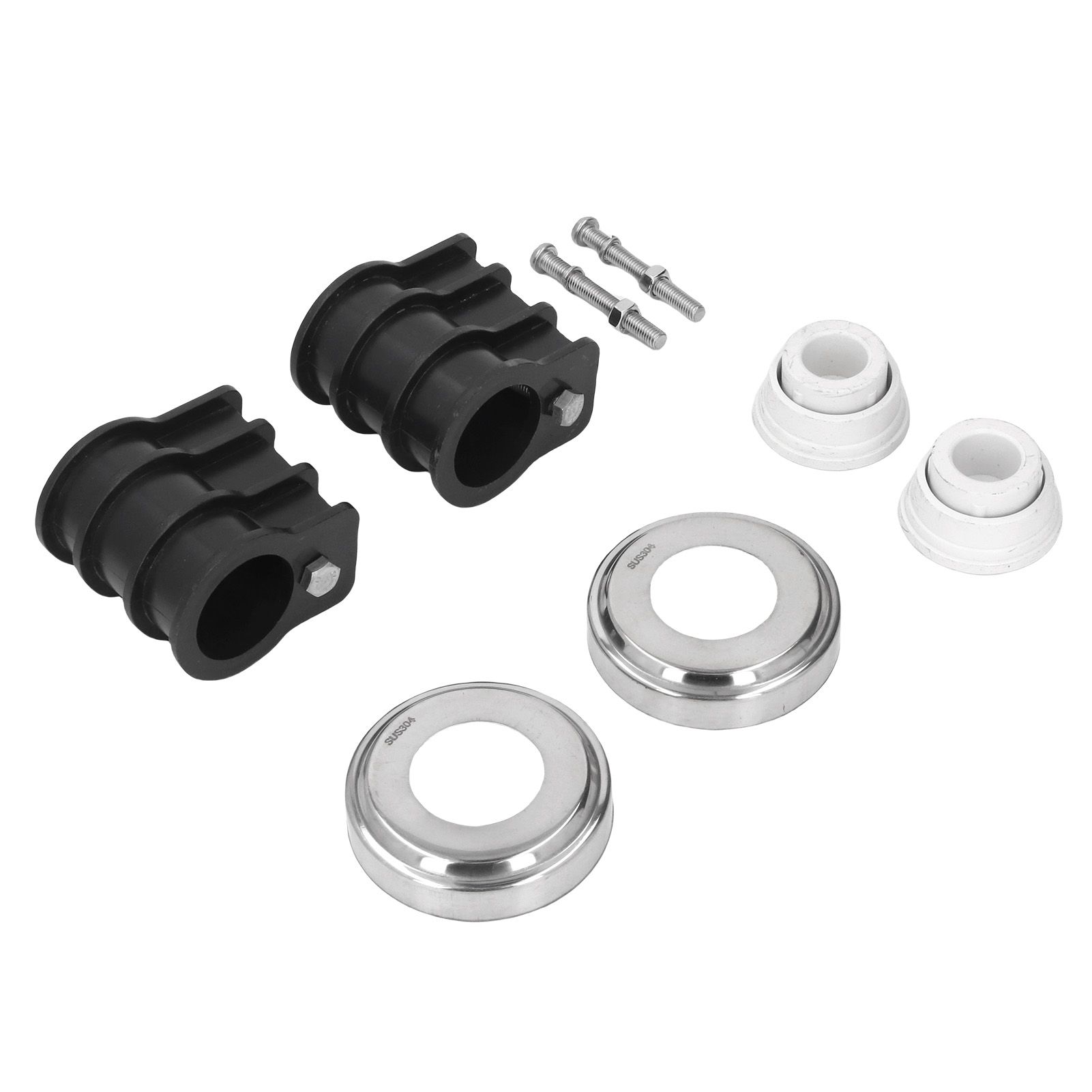 Pool Ladder Replacement Kit 304 Stainless Steel Escutcheon Plates Bumper Bolts view 4