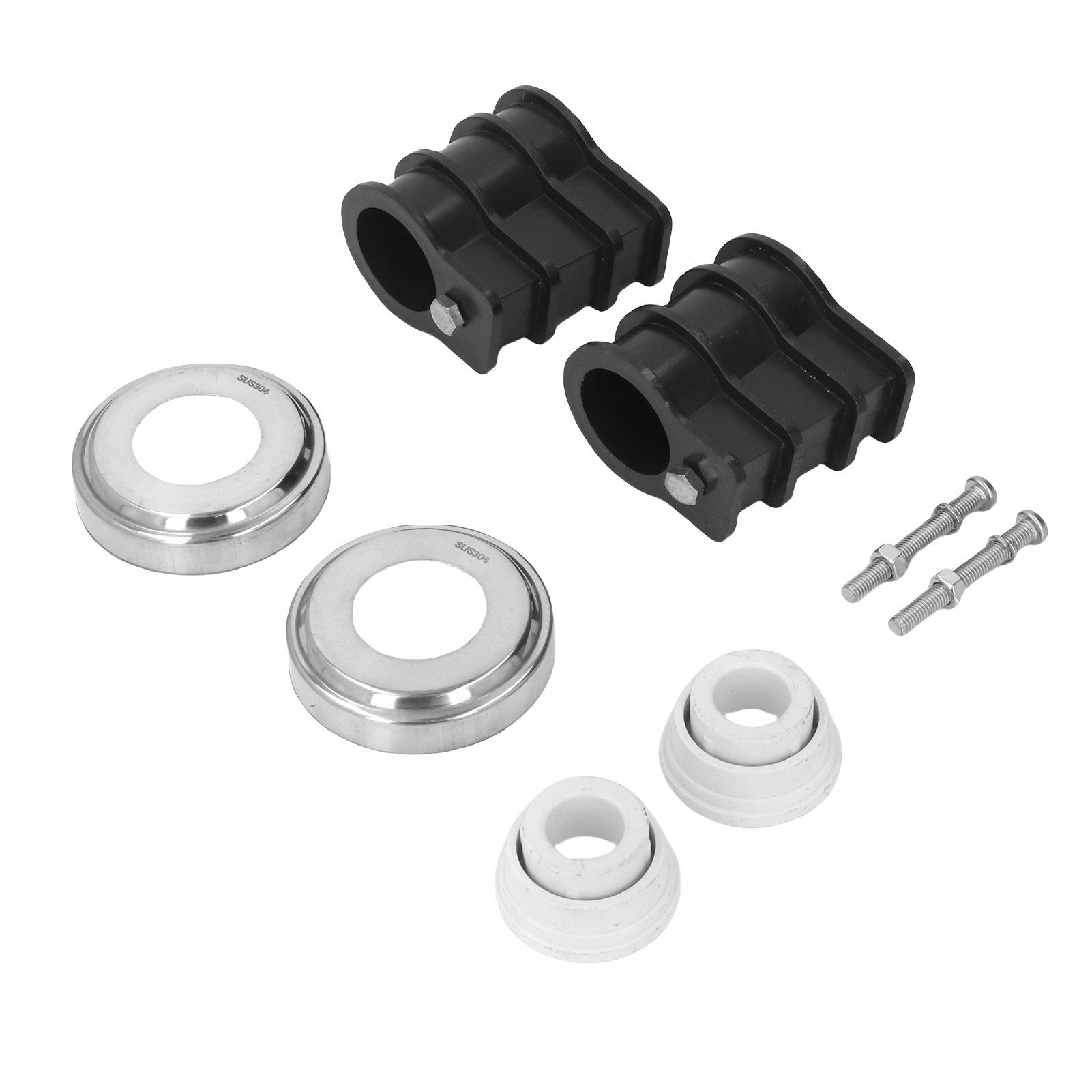 Pool Ladder Replacement Kit 304 Stainless Steel Escutcheon Plates Bumper Bolts view 9