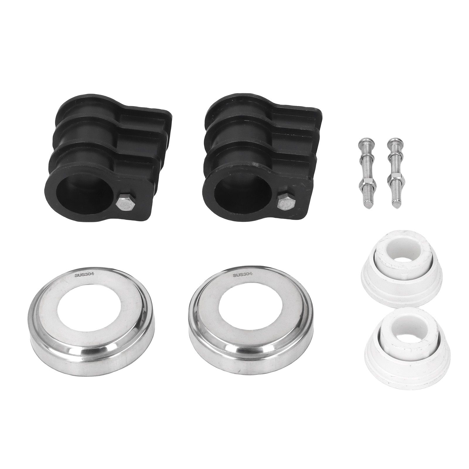 Pool Ladder Replacement Kit 304 Stainless Steel Escutcheon Plates Bumper Bolts view 10