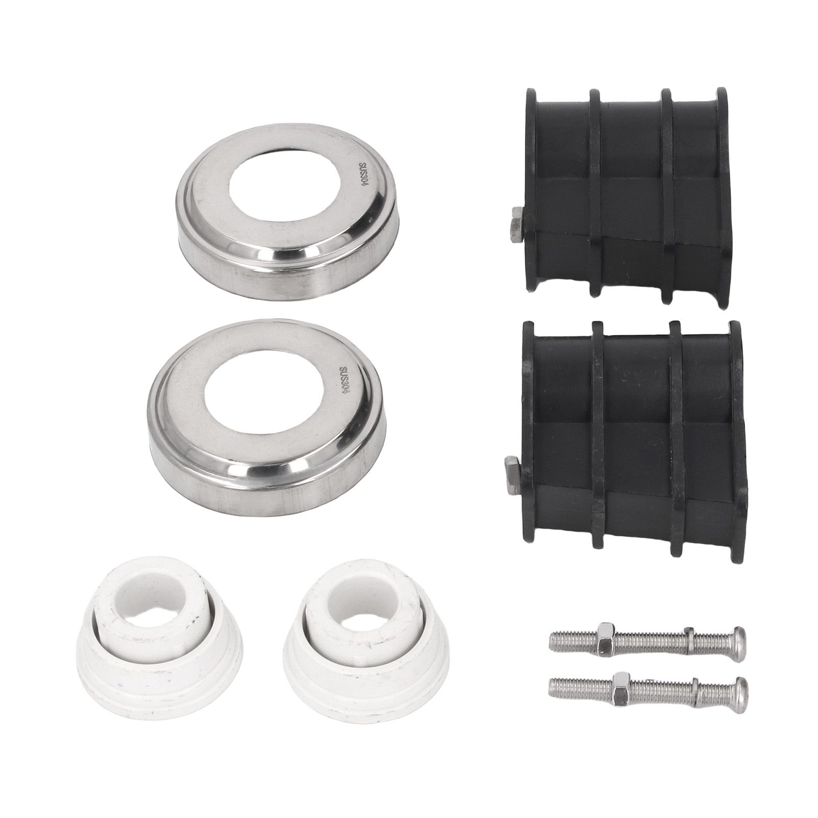 Pool Ladder Replacement Kit 304 Stainless Steel Escutcheon Plates Bumper Bolts view 11