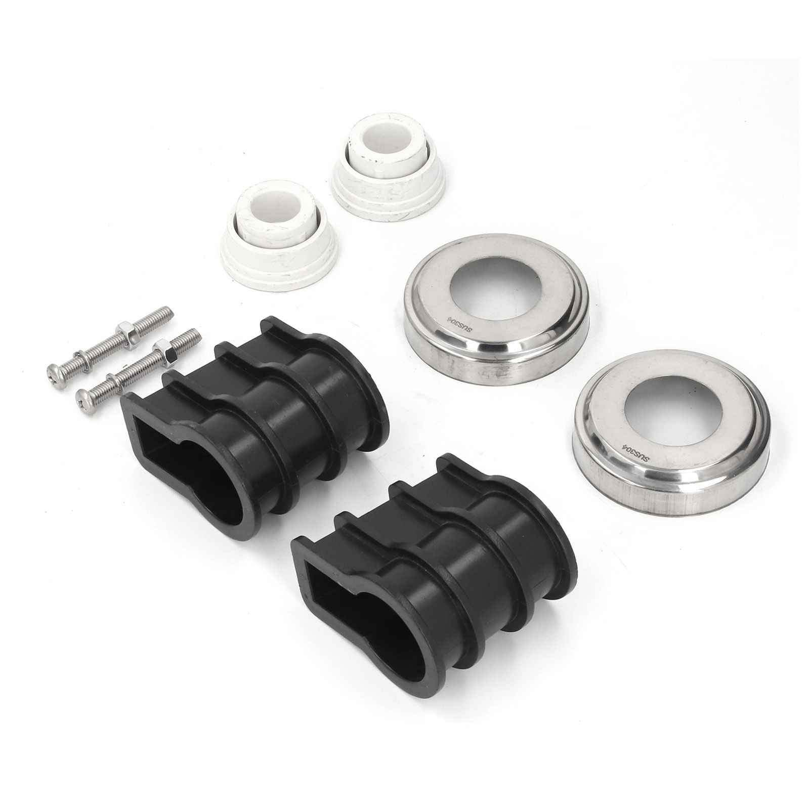Pool Ladder Replacement Kit 304 Stainless Steel Escutcheon Plates Bumper Bolts view 12