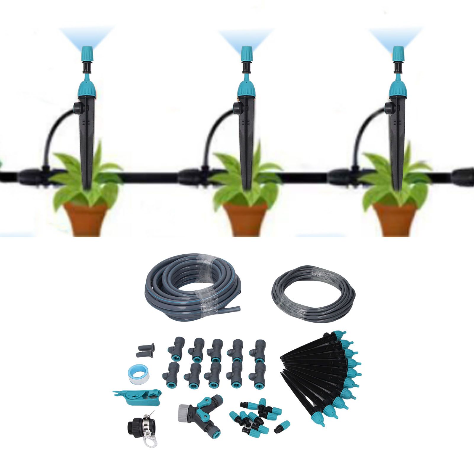 10m Greenhouse Micro Drip Irrigation Kit with Tubing Hose Adjustable Nozzle view 11