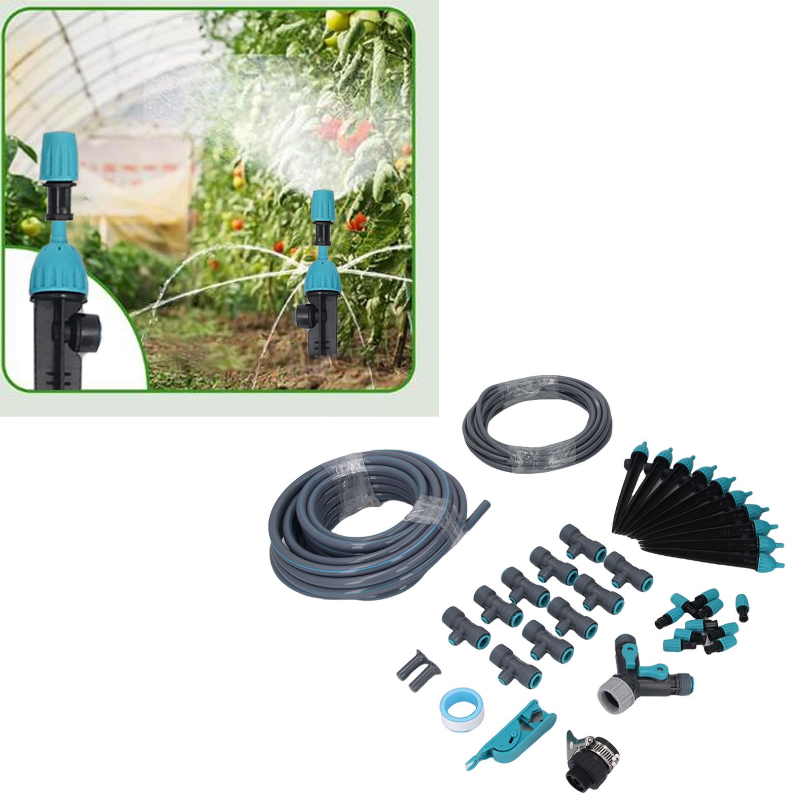 10m Greenhouse Micro Drip Irrigation Kit with Tubing Hose Adjustable Nozzle view 12