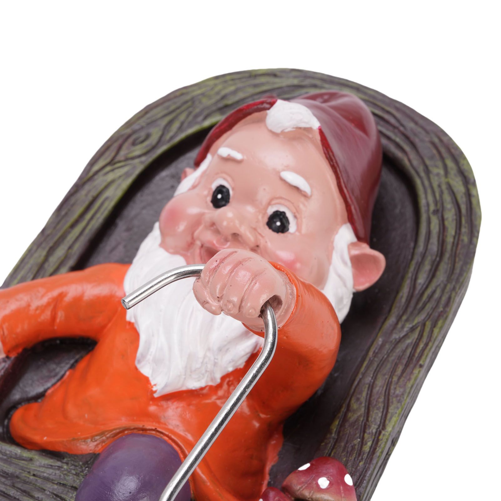 Gnome Tree Hugger Statue with Solar Light Cute Resin Gnome Figurine Garden view 5