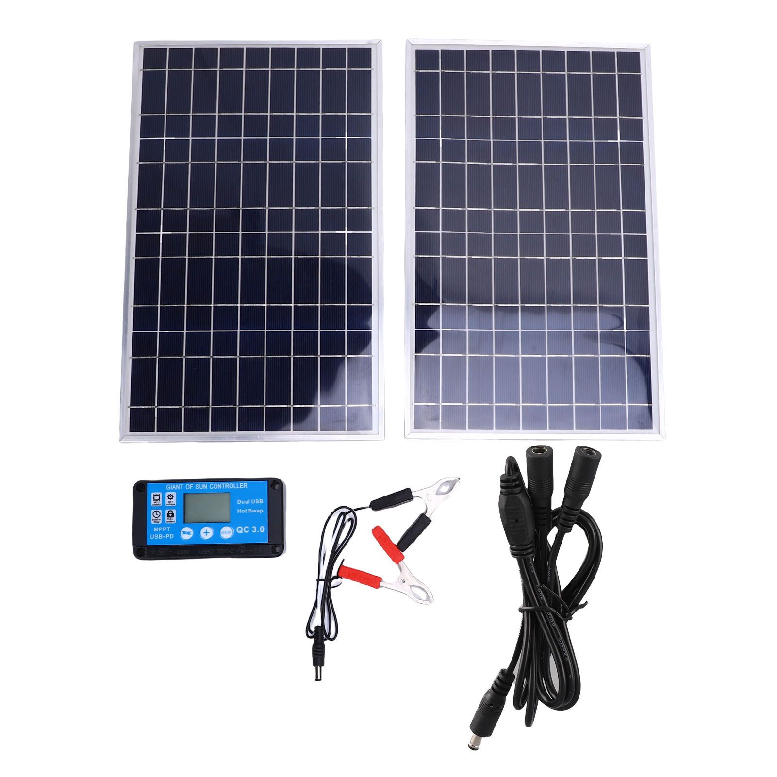 200W Solar Panel Kit Aluminum Frame Solar Charger Controller Kit for Off Grid view 3