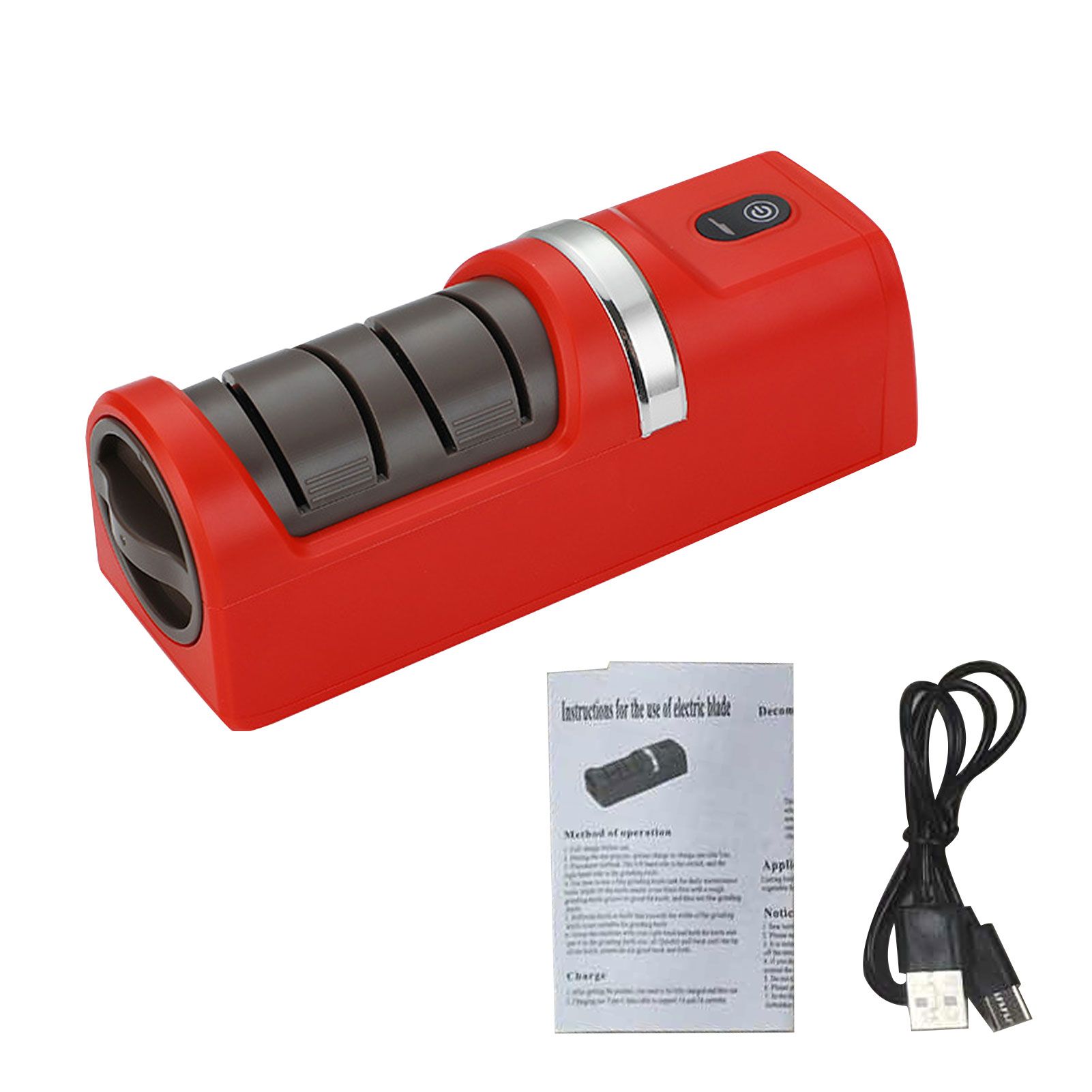 Electric Knife Sharpener Portable USB Rechargeable with Non-Slip Base Coarse view 2