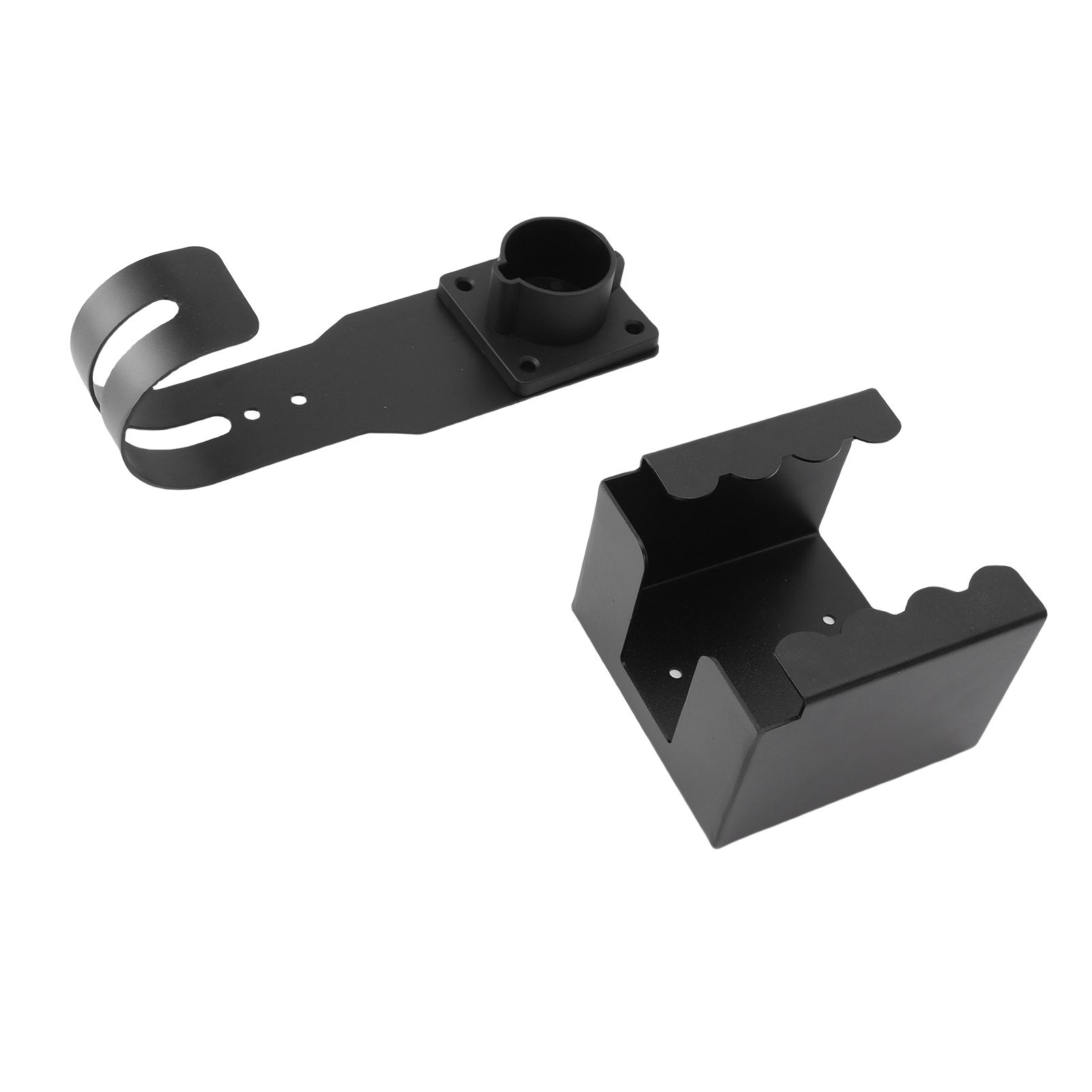 EV Charger Holder Wall Mount Kit Fit for J1772 Connector Carbon Steel J Hook — image 1
