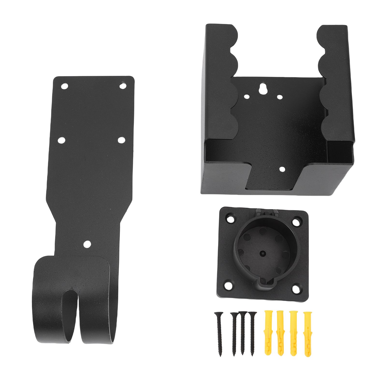 EV Charger Holder Wall Mount Kit Fit for J1772 Connector Carbon Steel J Hook view 3