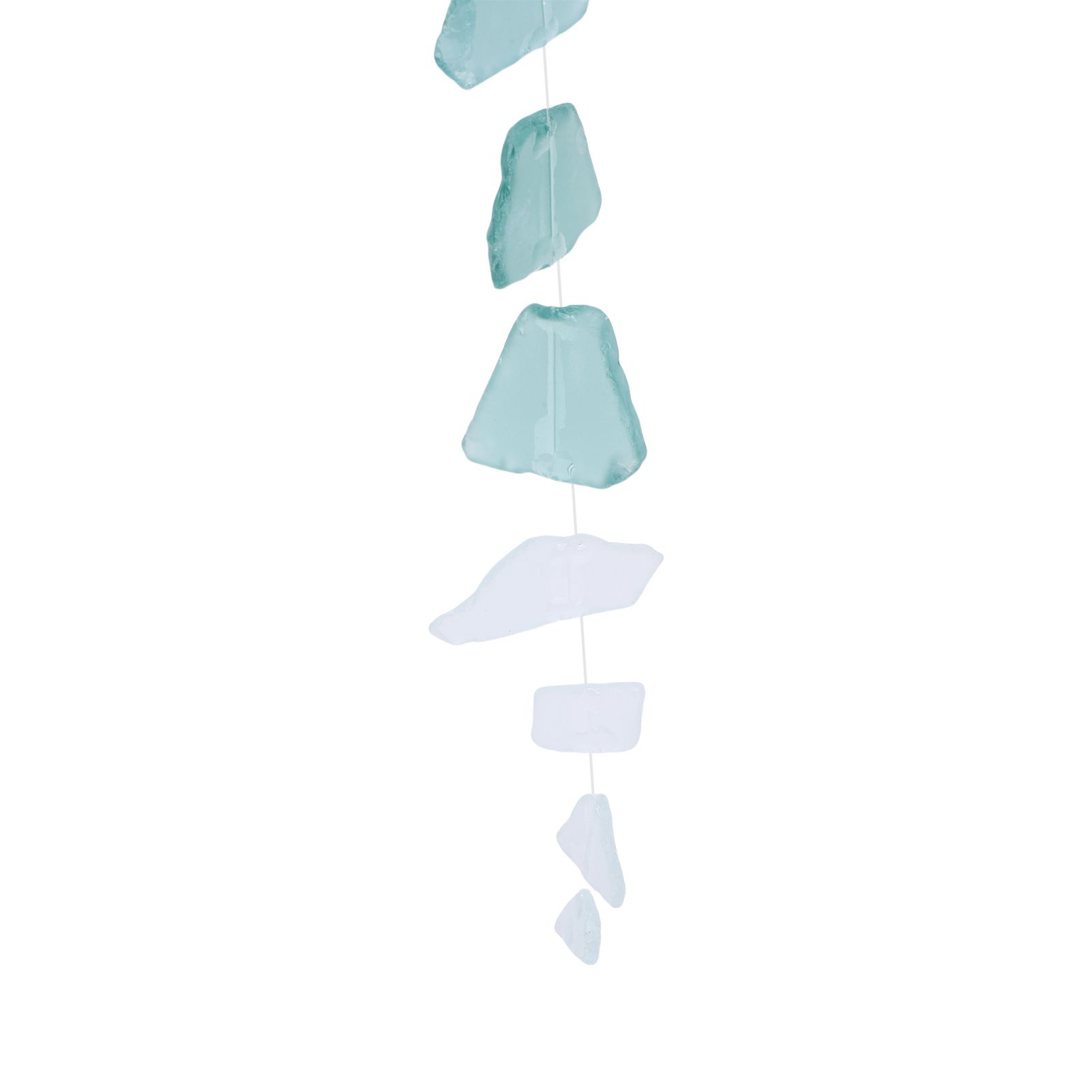 4pcs Sea Glass and Driftwood Chime Sandblasted Glass Hand Crafted Wind Chime view 7