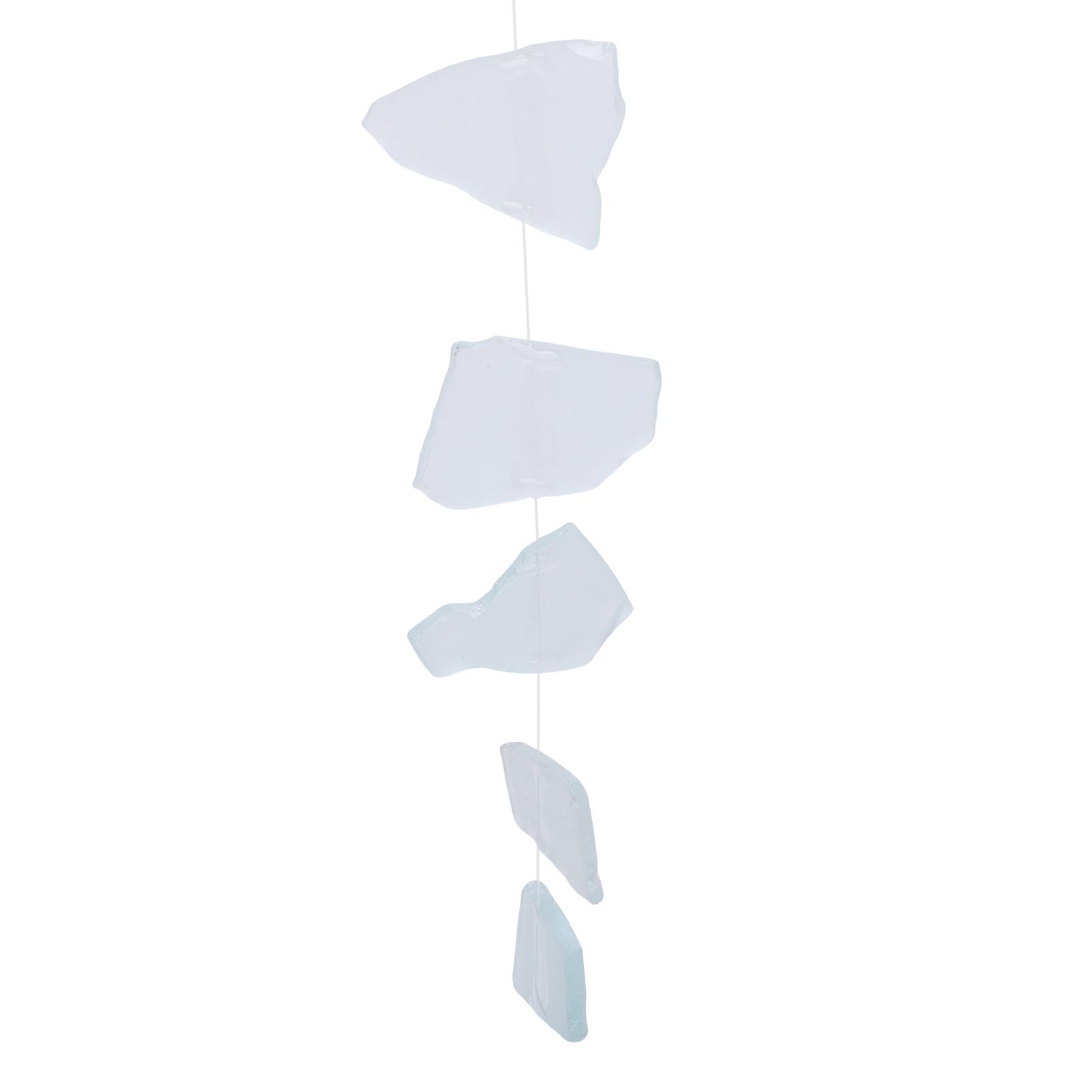 4pcs Sea Glass and Driftwood Chime Sandblasted Glass Hand Crafted Wind Chime view 9