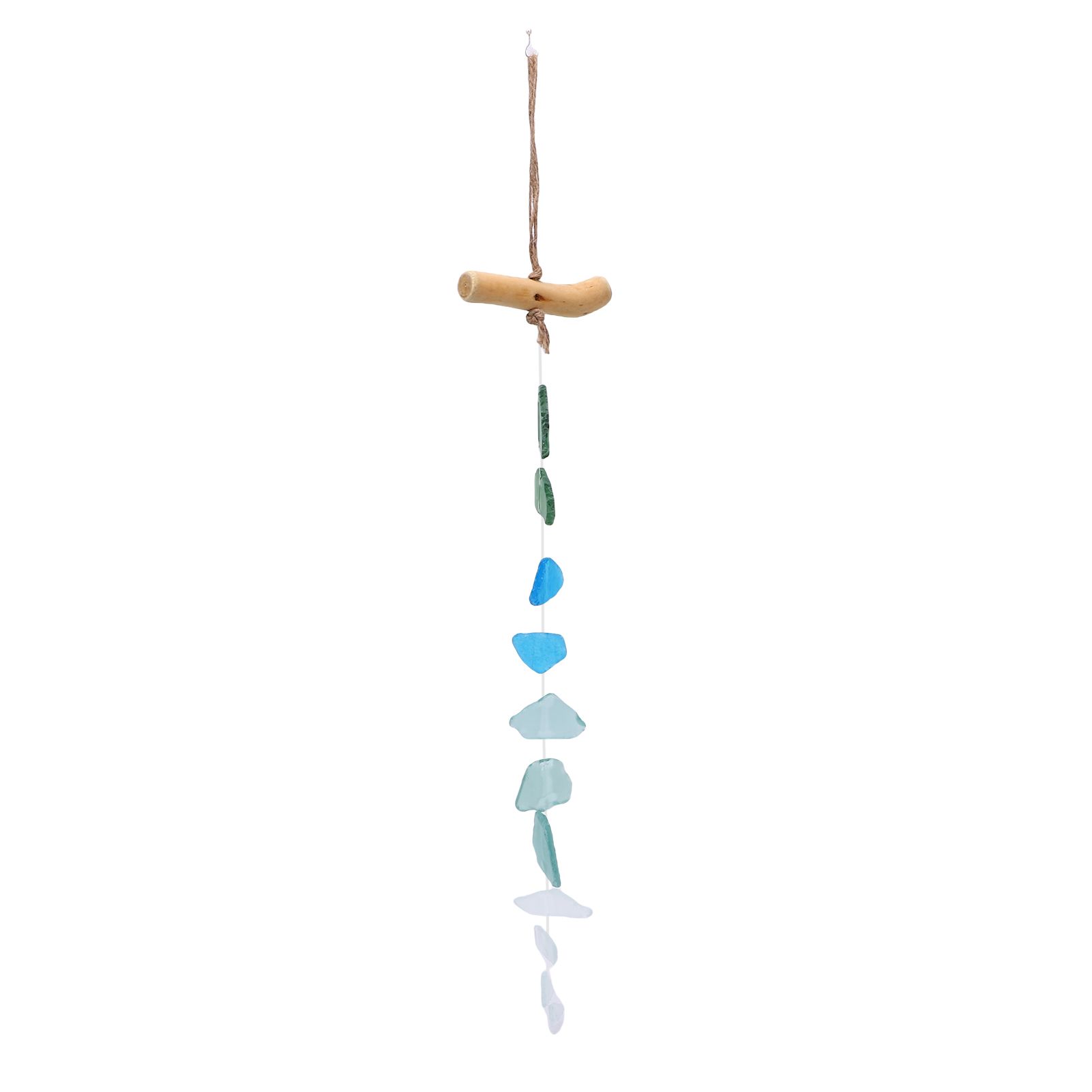 Wind Chimes Unique Hand Crafted Sea Glass Driftwood Chime for Indoor Outdoor view 4