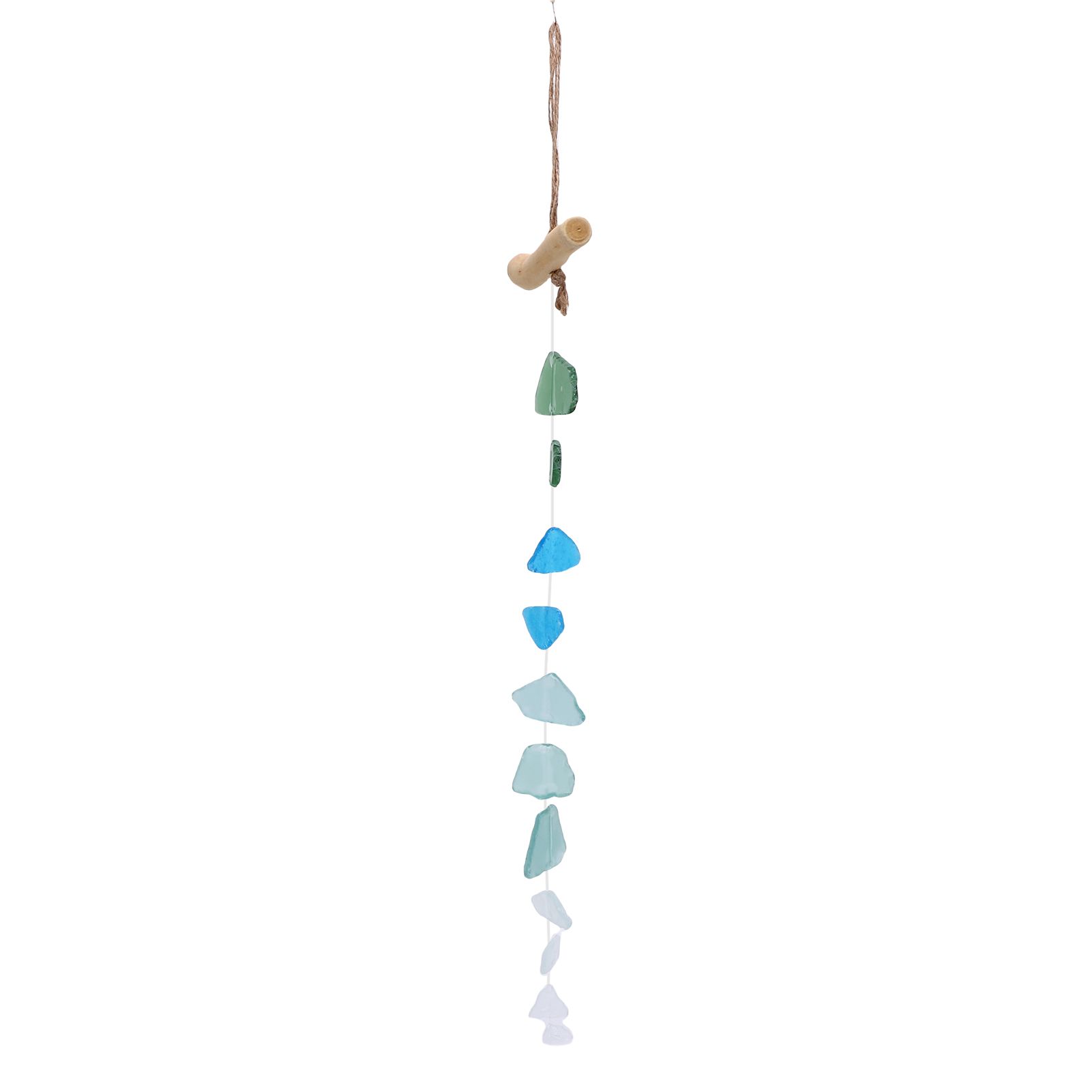 Wind Chimes Unique Hand Crafted Sea Glass Driftwood Chime for Indoor Outdoor view 6