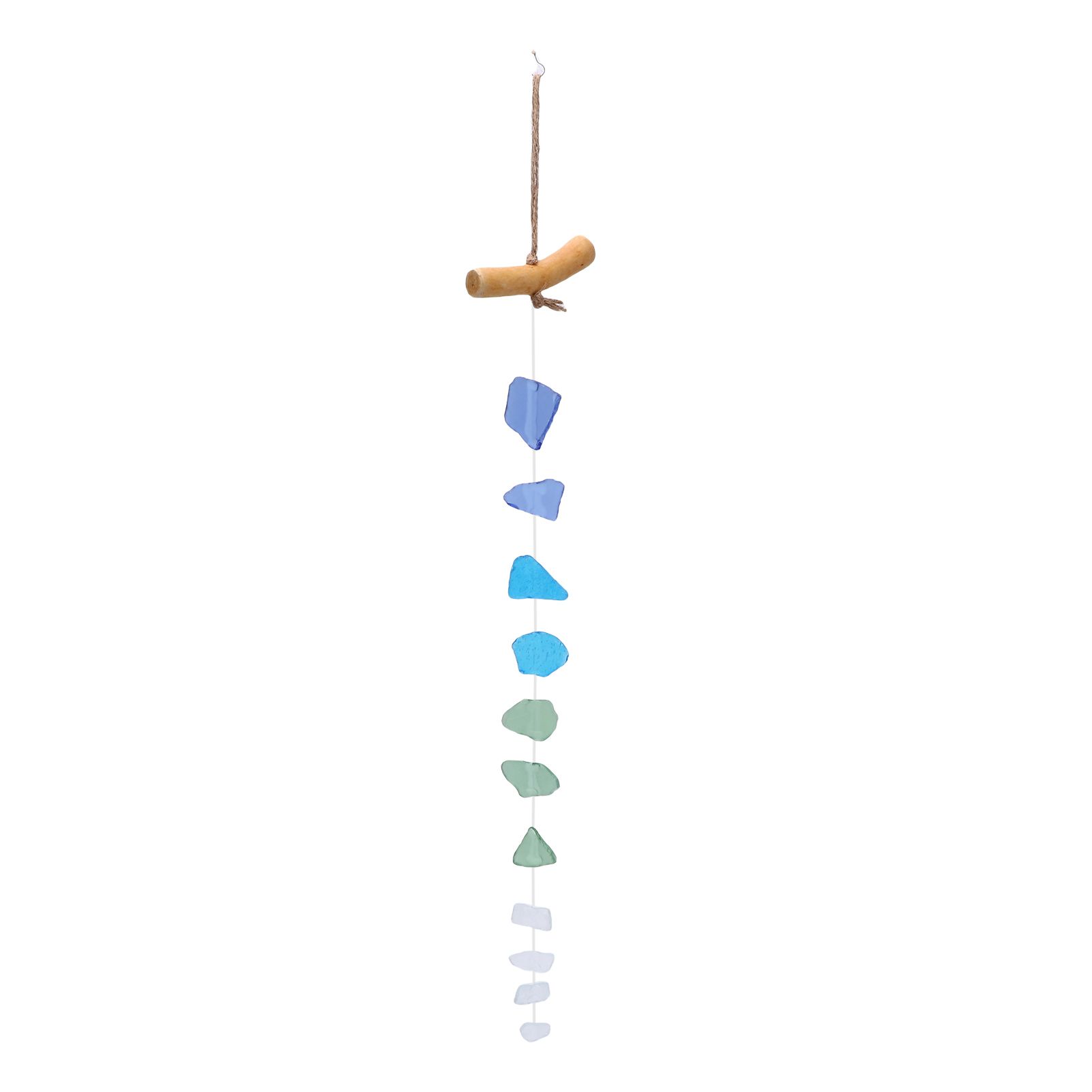 Wind Chimes Unique Hand Crafted Sea Glass Driftwood Chime for Indoor Outdoor view 3