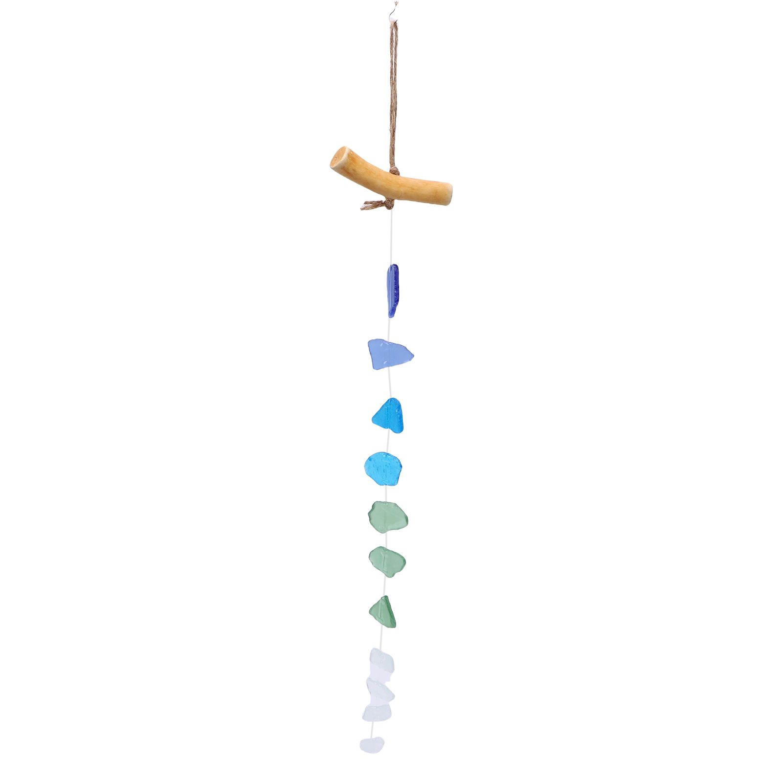 Wind Chimes Unique Hand Crafted Sea Glass Driftwood Chime for Indoor Outdoor view 4