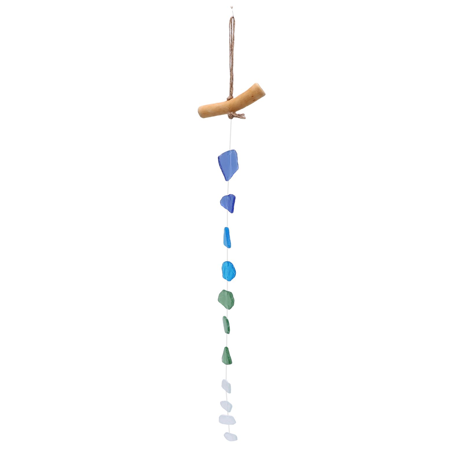 Wind Chimes Unique Hand Crafted Sea Glass Driftwood Chime for Indoor Outdoor view 6