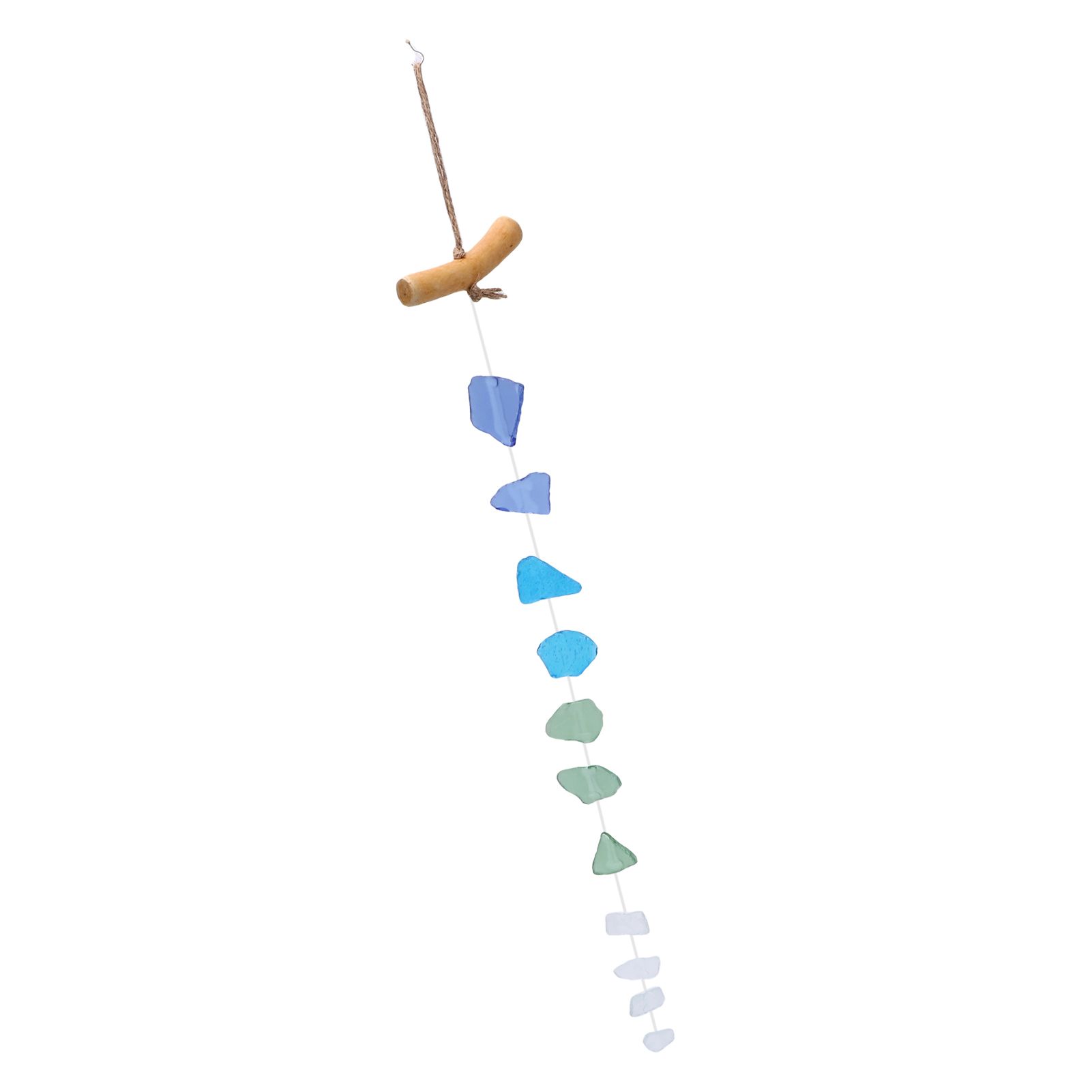 Wind Chimes Unique Hand Crafted Sea Glass Driftwood Chime for Indoor Outdoor view 7