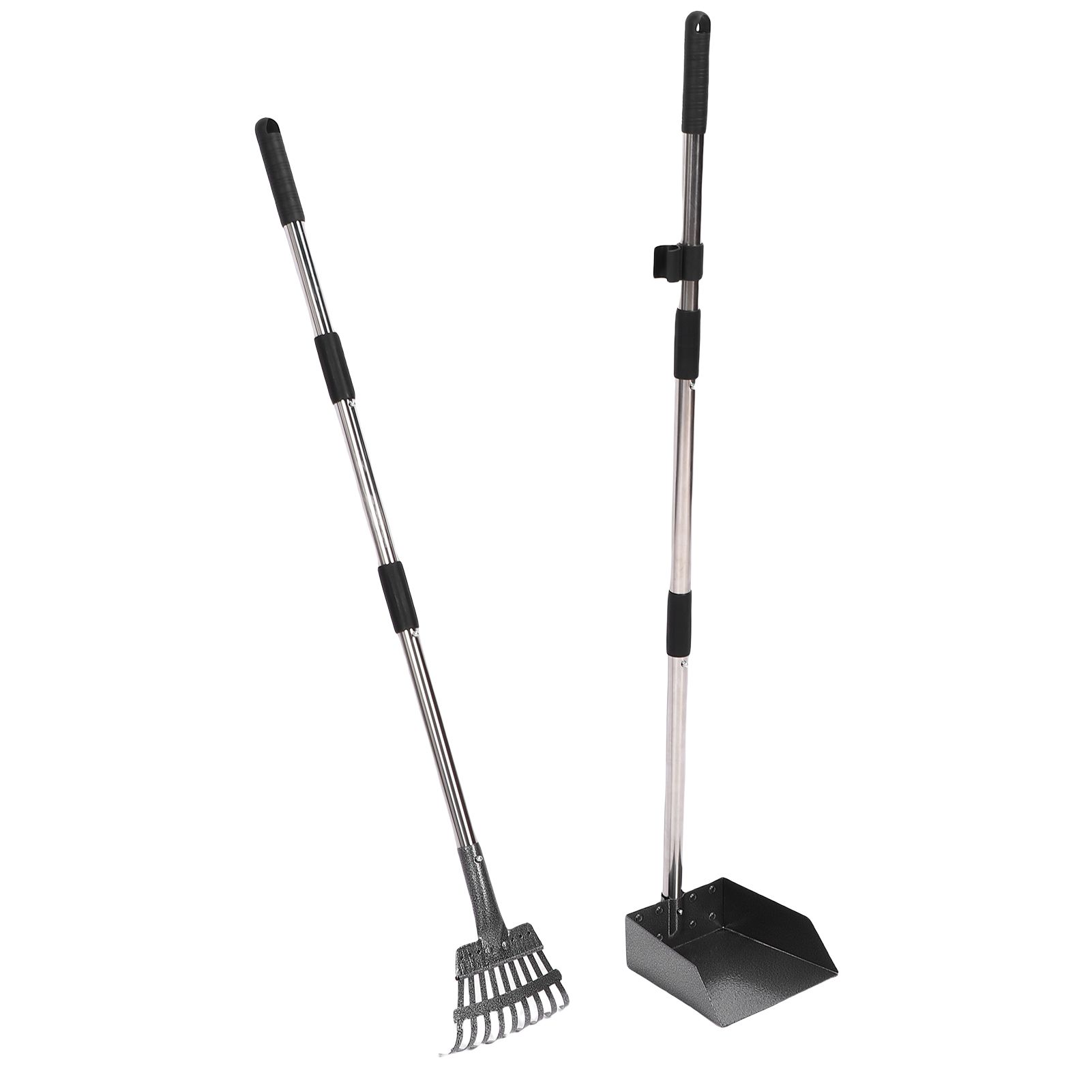 Chicken Poop Rake Scooper Kit 2 in 1 Ergonomic Design Adjustable Handle view 8