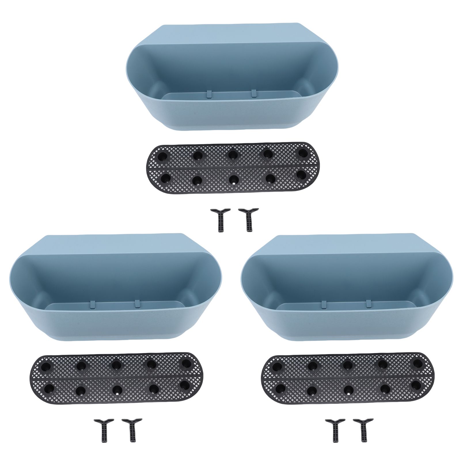 3PCS Hanging Flower Pots Railing Fence Planter Holder with Drainage Holes for view 3