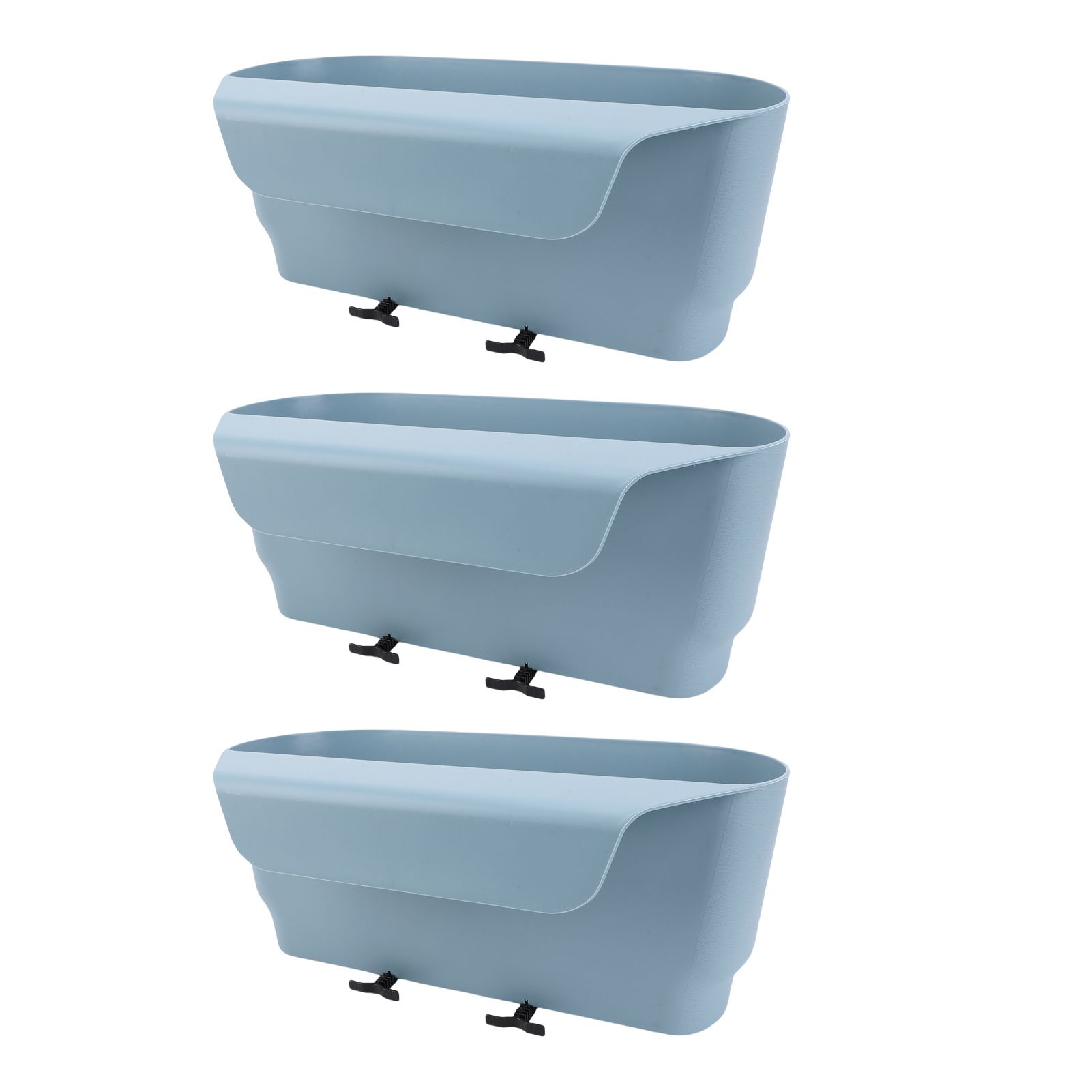 3PCS Hanging Flower Pots Railing Fence Planter Holder with Drainage Holes for view 10