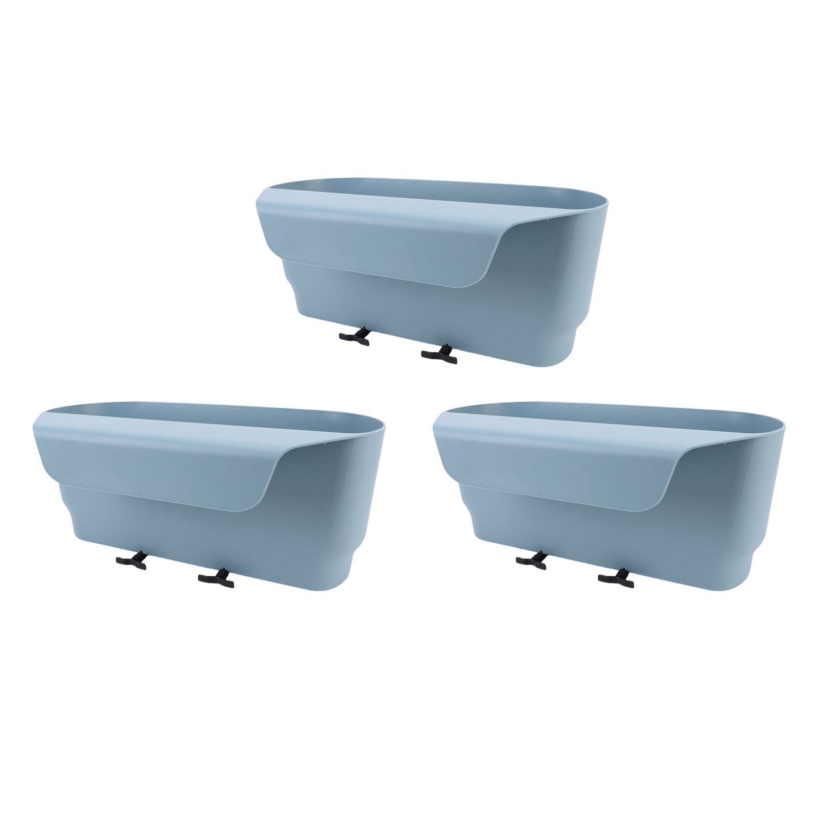 3PCS Hanging Flower Pots Railing Fence Planter Holder with Drainage Holes for view 11